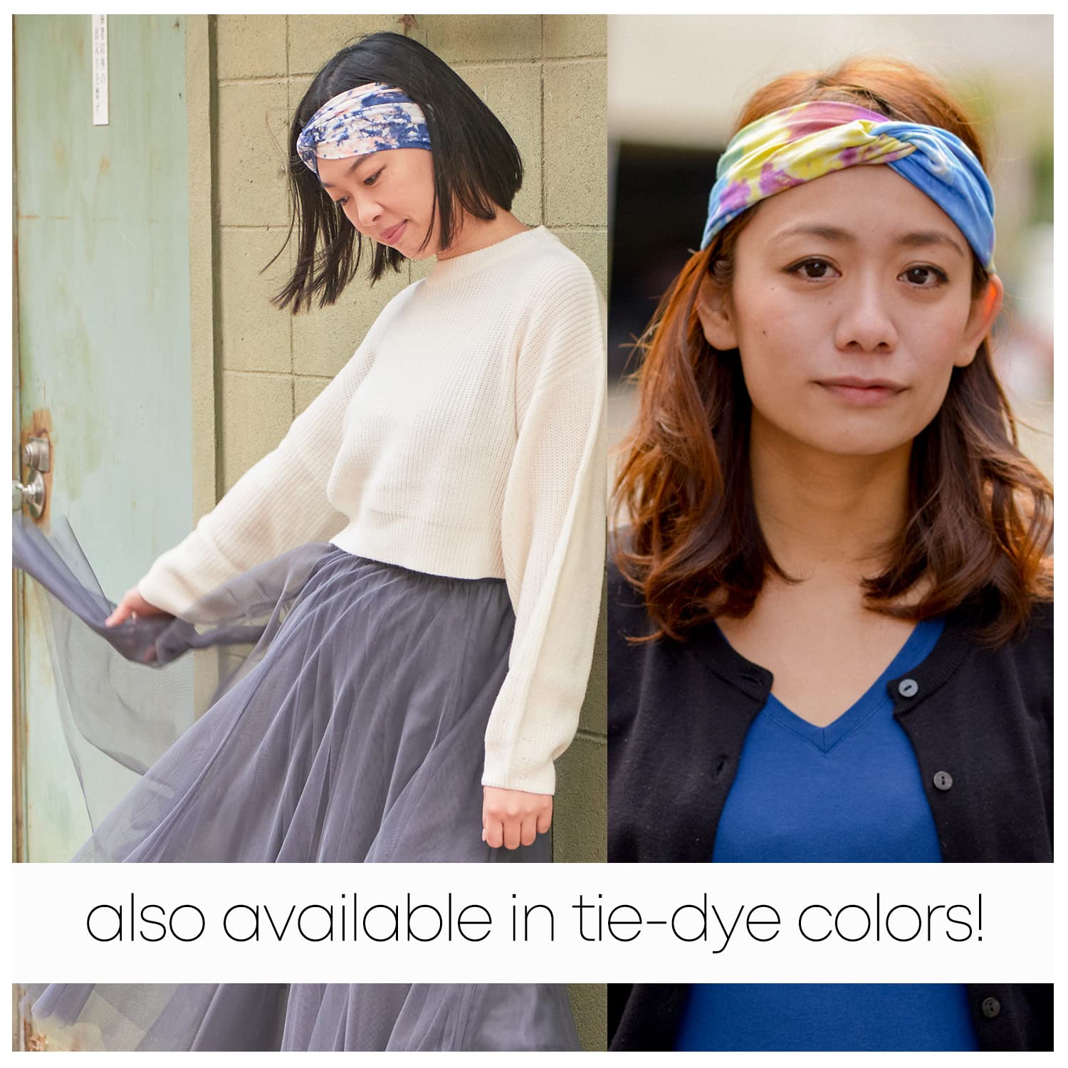 CHARM Męska Opaska na Głowę Elastyczna - Japońska Bandana Czaszka Szklarnia Damska Szykowne Akcesoria do Jogi Sportu Fitness tie dye Type C