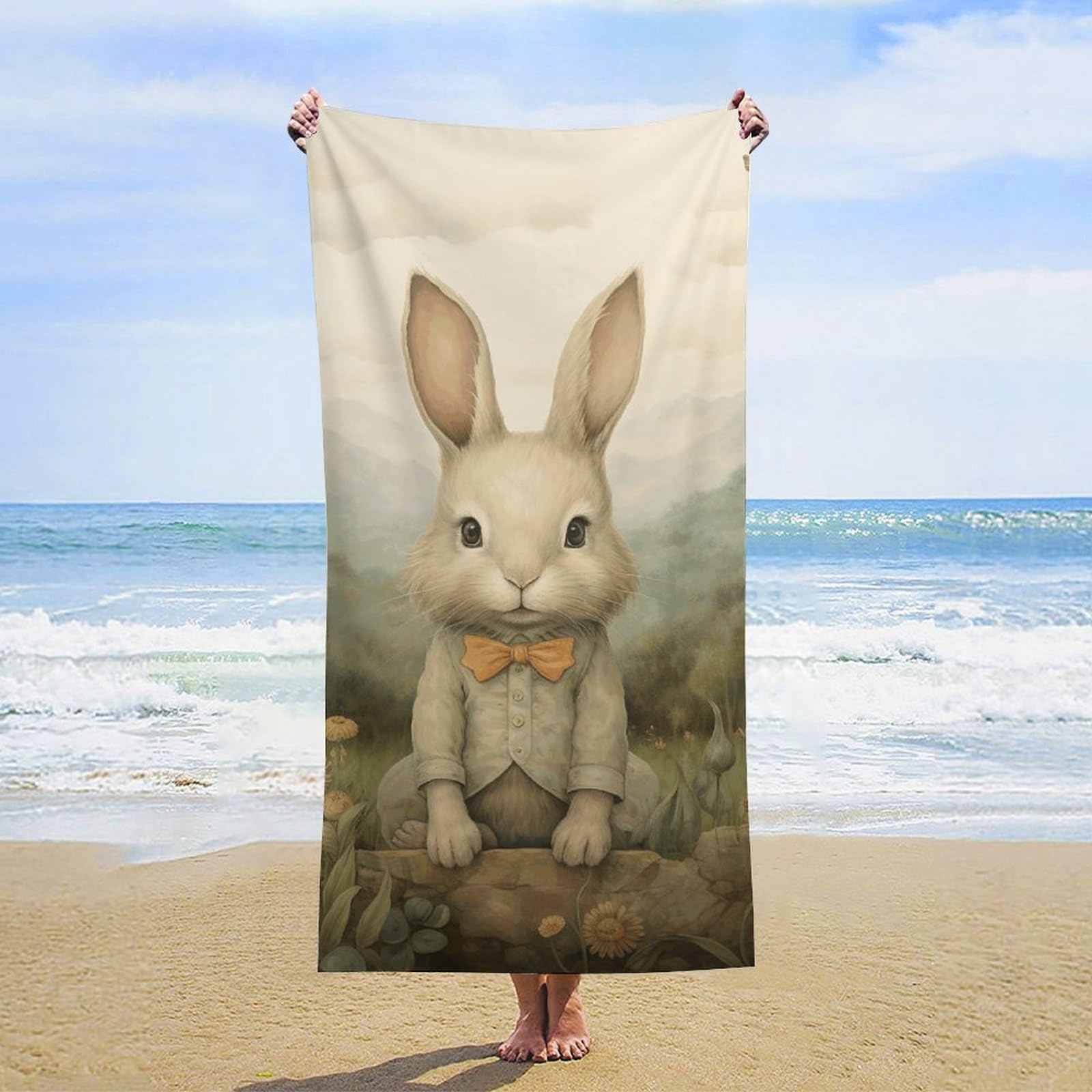 NTVOWPZO Sit on The Grass Beach Towel Oversized Microfiber Bath Towels Lightweight Sand Proof Beach Towels Absorbent Pool Towels for Swimming Yoga Bathroom Towel 31.5" X 63"