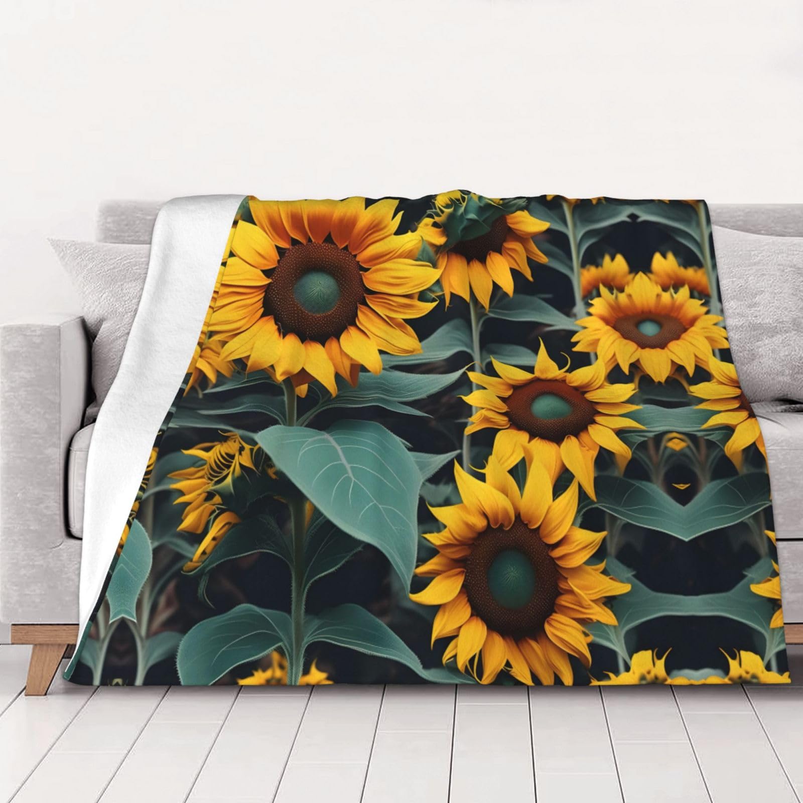 Couverture polaire imprimée fleurs sauvages plaid canapé flanelle