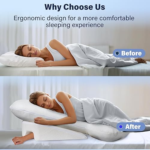 Miniatura 3 de Almohada para dormir de lado para dolor de hombro, almohada de cuña de cama con orificio para el brazo, almohada de cuerpo largo, sistema de alivio