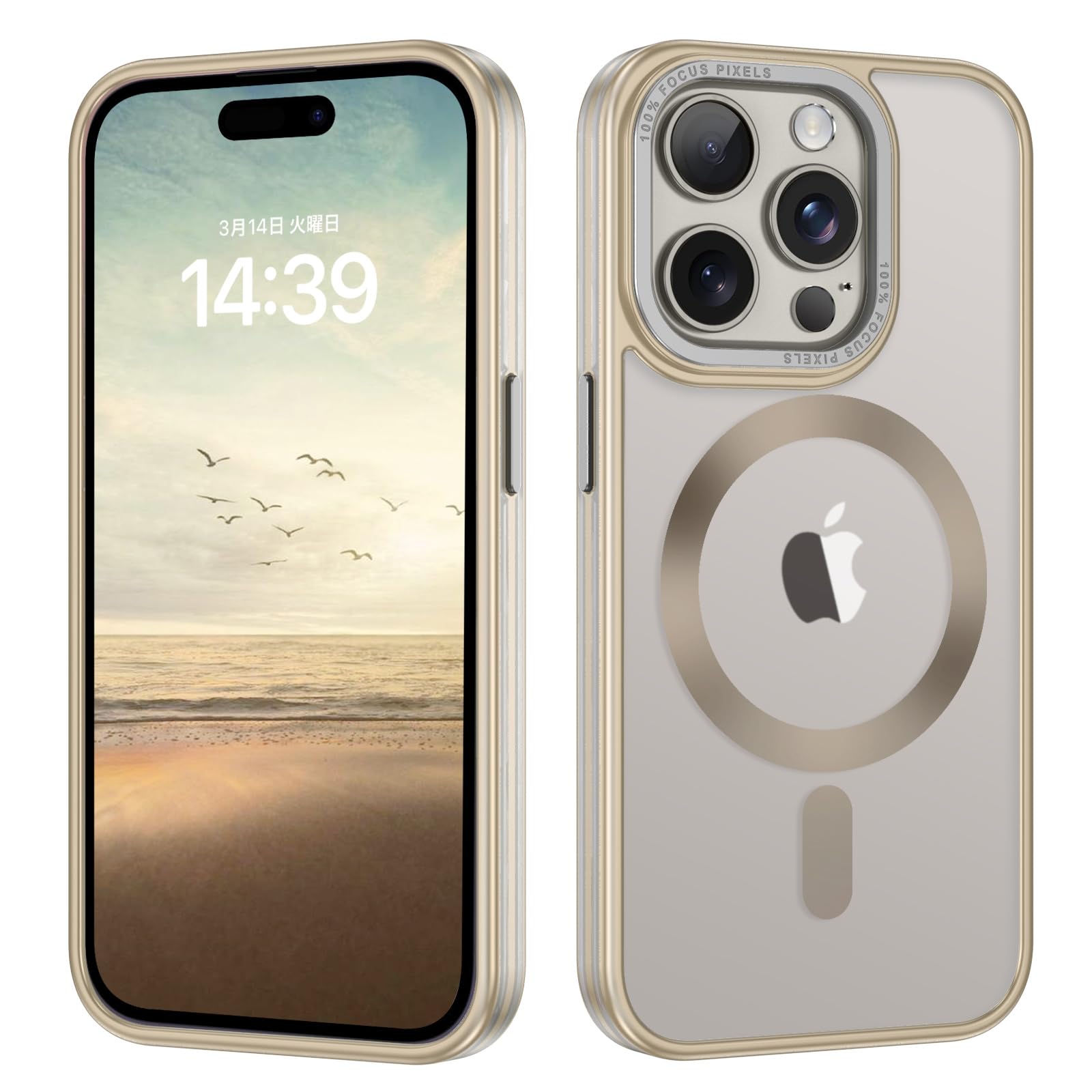 Amazon.co.jp: GUAGUA iPhone 15 Pro ケース MagSafe対応 半透明 