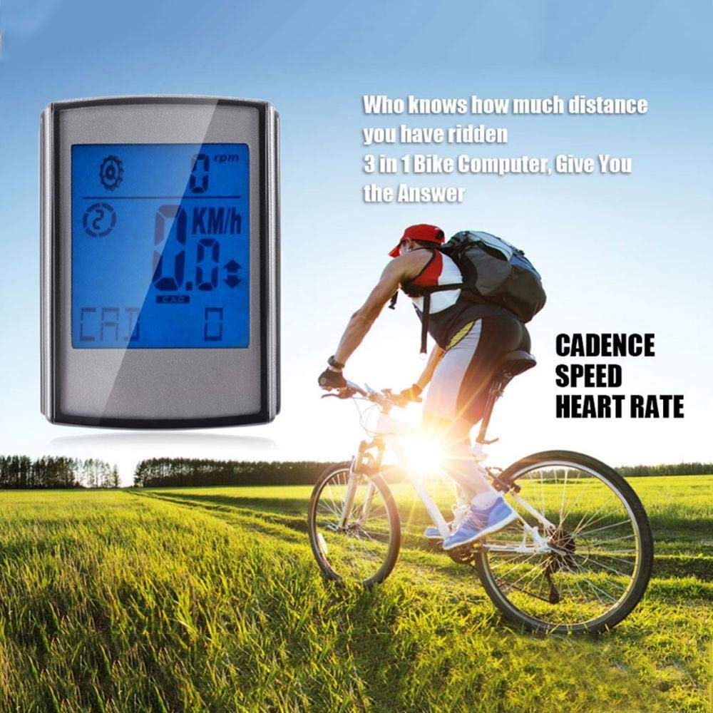 Computer di Biciclette Calcolatore della Bicicletta Metallico Senza Fili MTB Bike retroilluminazione a LED Digitale in Bicicletta del tachimetro Cronometro Heart Rate Monitor
