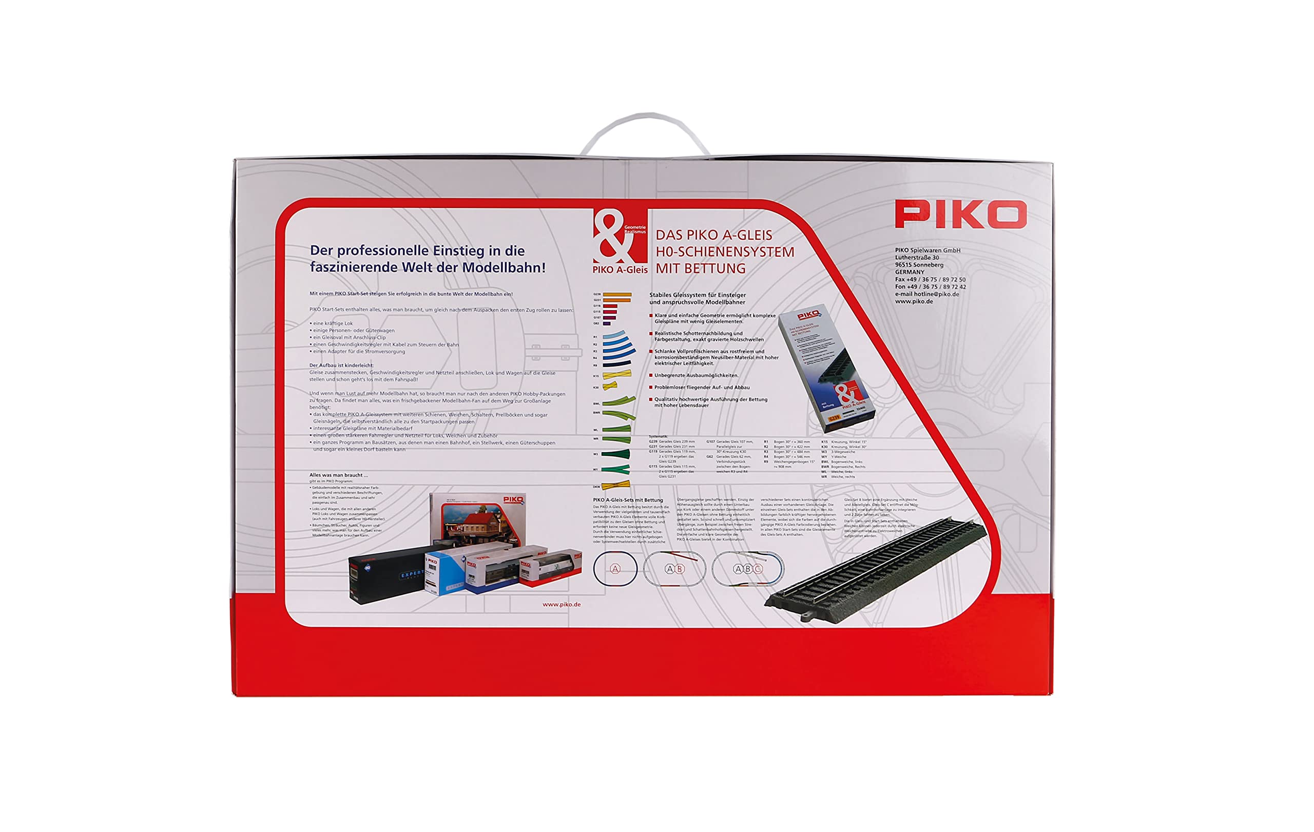 Piko 57112 Kit iniziale con letto con treno passeggeri della DB, flok a vapore con tender e due corsia passeggeri H0