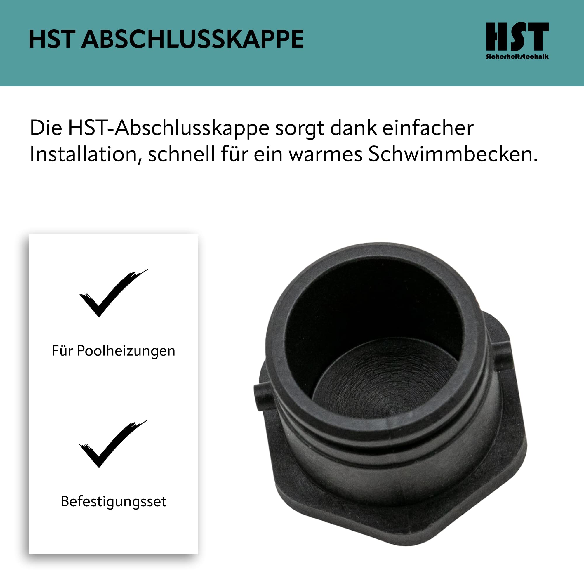 HST Abschlusskappe für Poolheizung I Abschlusskappe für Solarheizung I Abschlusskappe mit Noppen