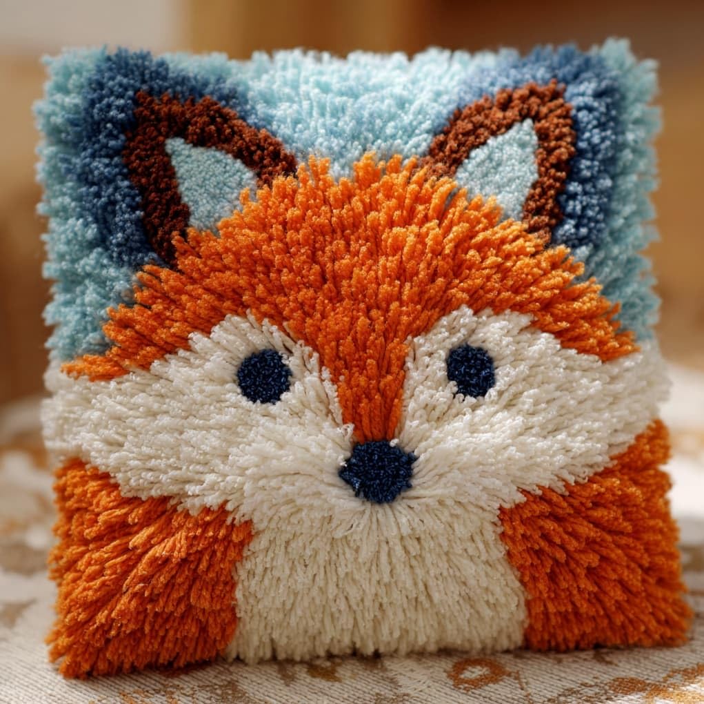 Wallustrioaw Animal Little Fox Diy Rug Cushion Kit 43X43cm,