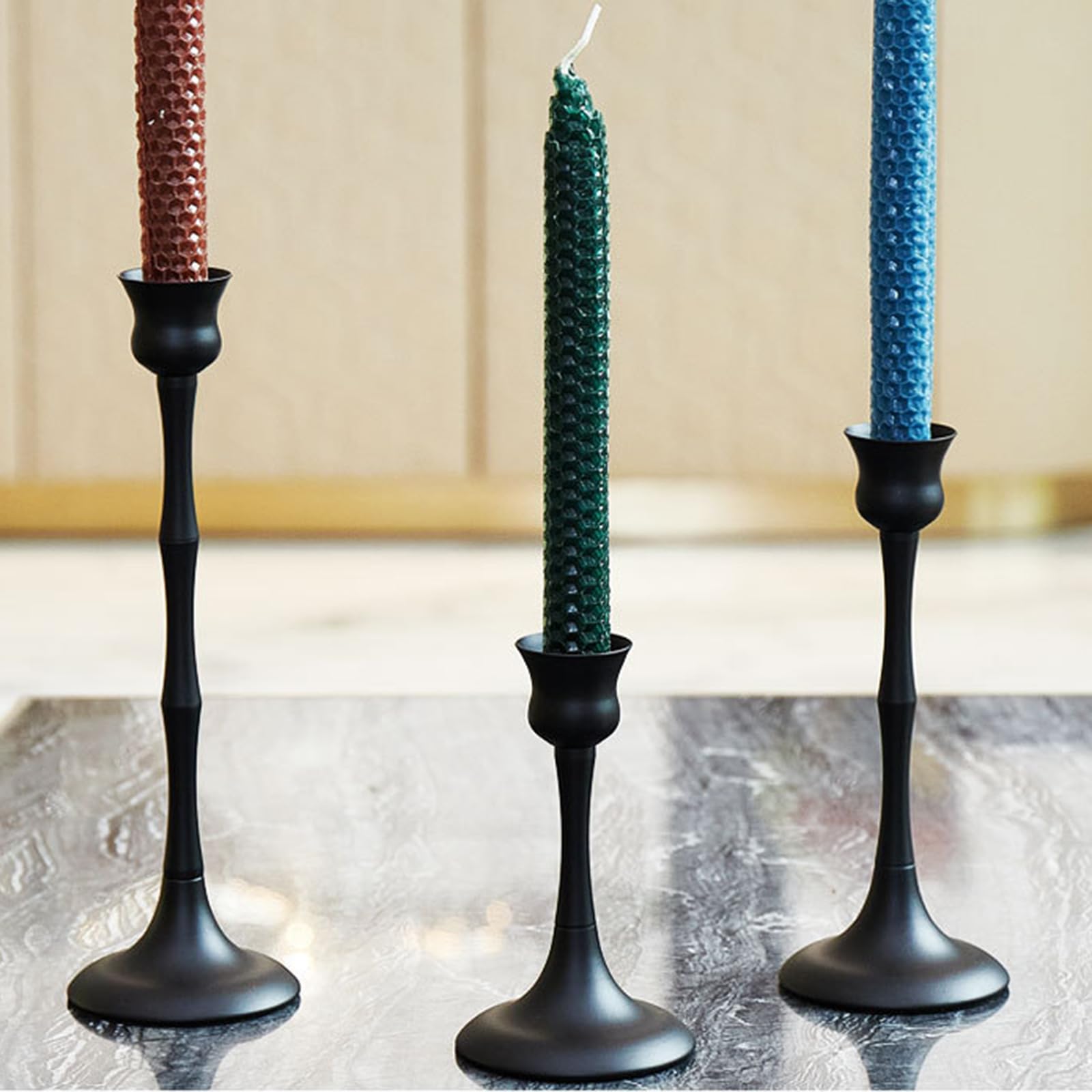 3-teiliges Kerzenständer Set Aus Metall Kegelförmig Schreibtisch Dekoration Für Jeden Anlass Und Jede Wohnraum Kaminsims Dekoration