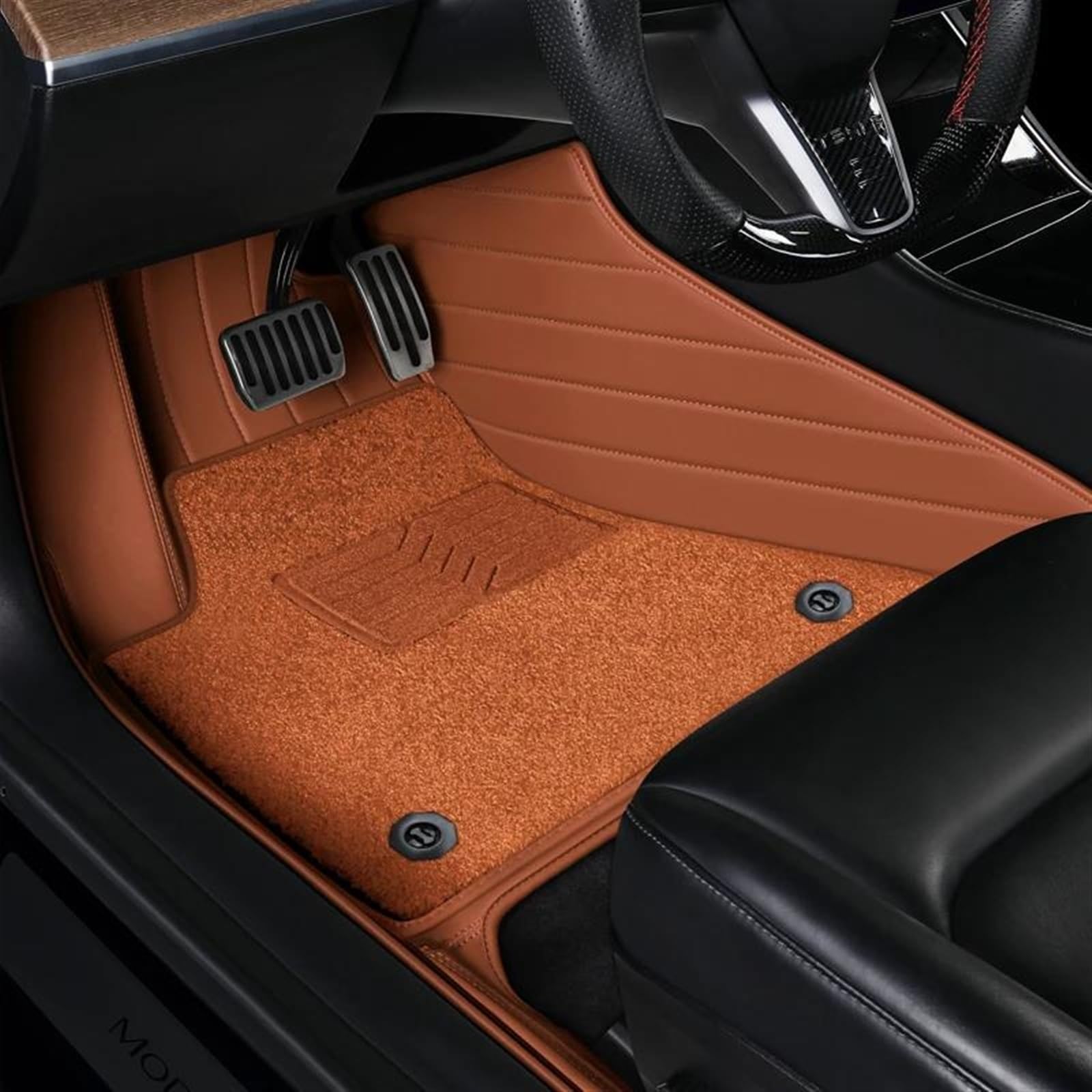 Tapis de sol Audi A6 C8 2019-2023 tapis antidérapants complets café - 6