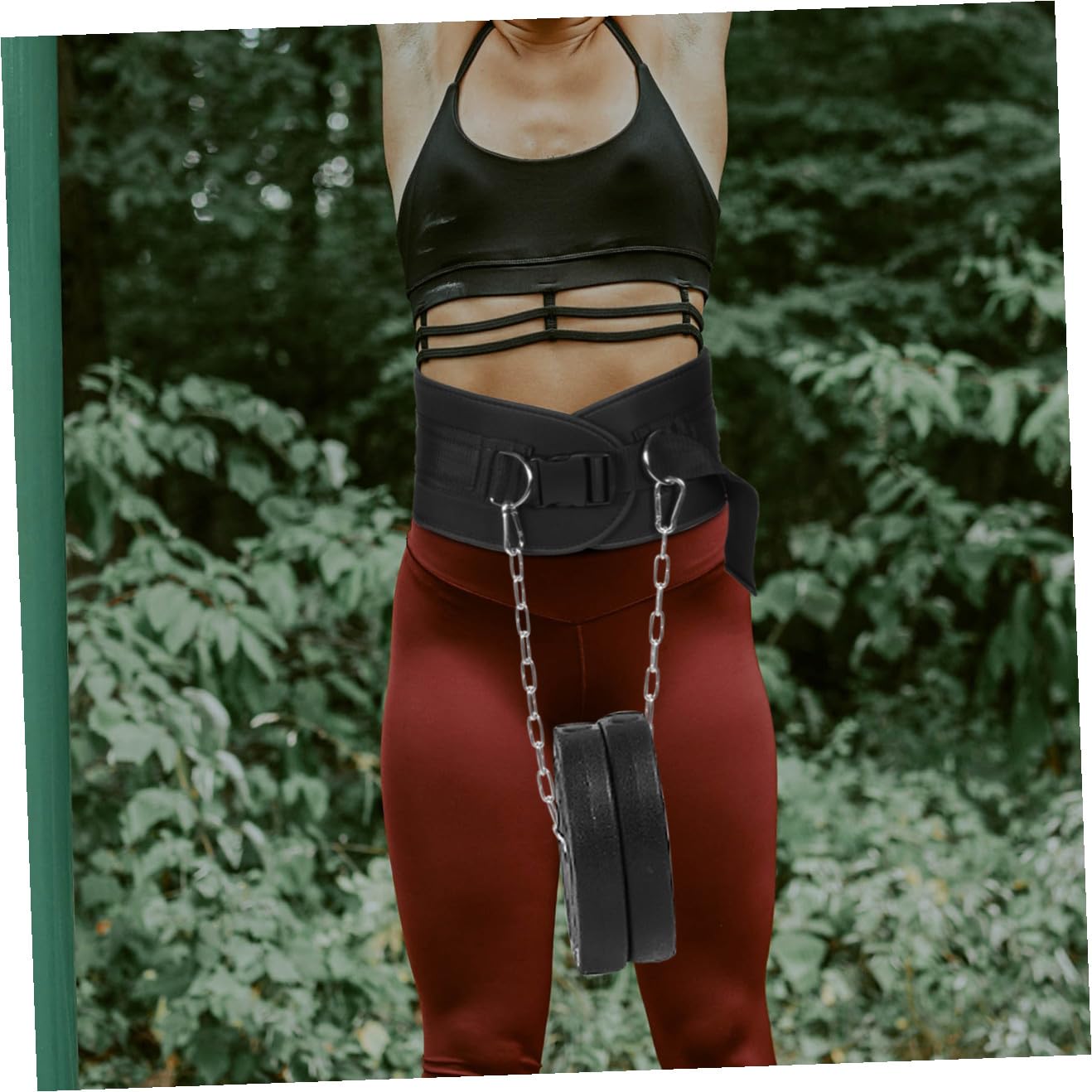 Cintura per Esercizi con Catena Lunga in Ferro e Fibbia Spessa, Cintura Zavorrata per Allenamento Pesi con Design Avvolgente e Protezione Lombare per Training Fitness