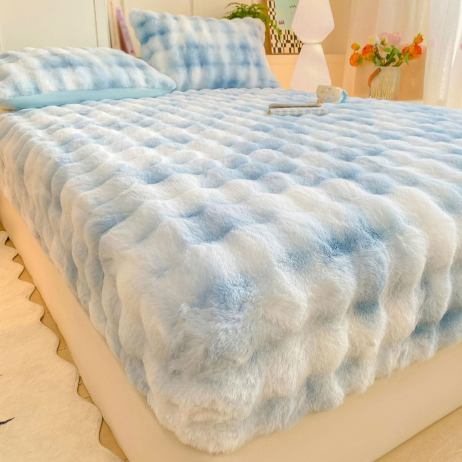 Drap housse polaire doux anti-froid pour matelas épais avec élastique