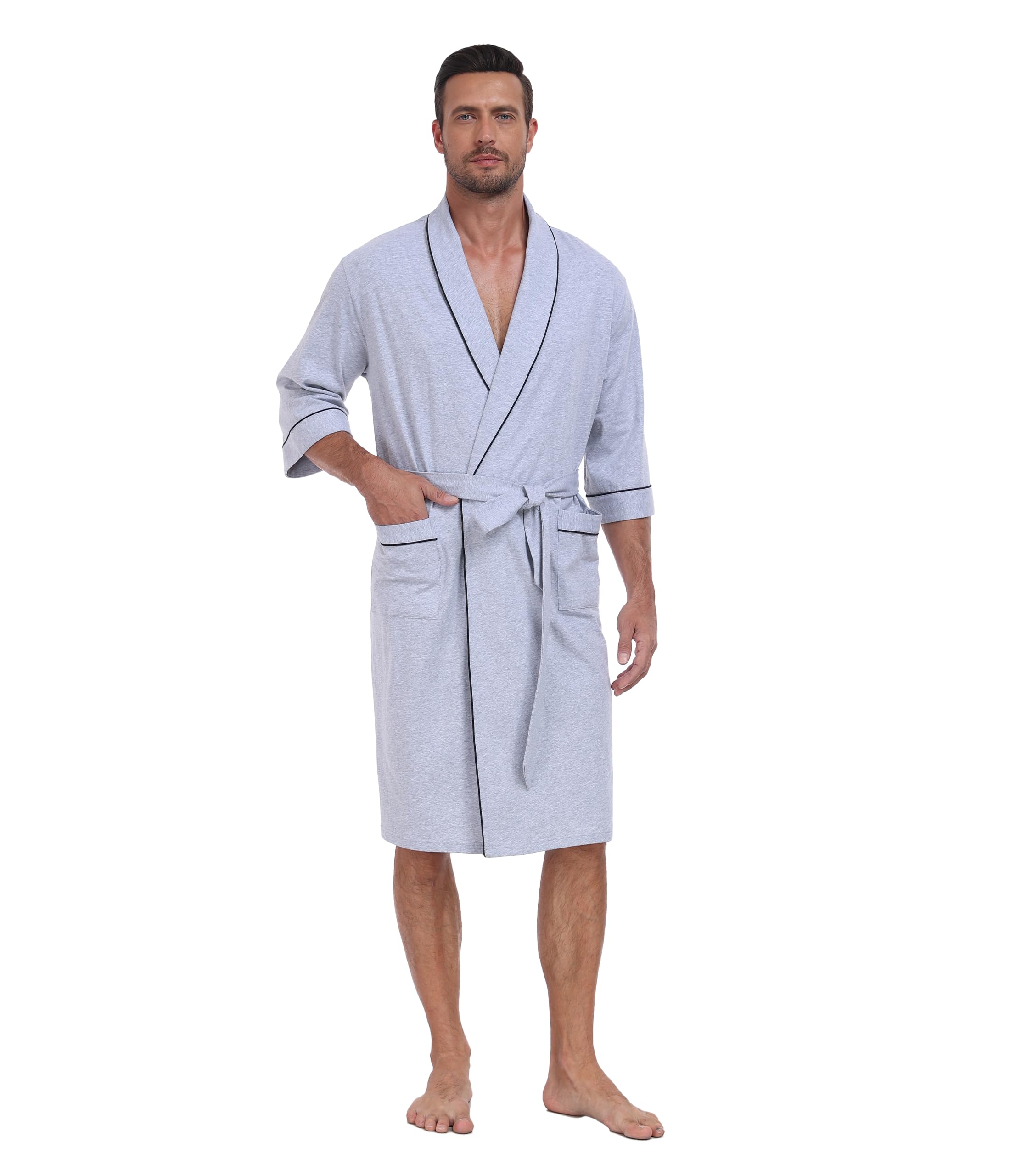 CF Men's 100% Cotton Short Sleeve Robe