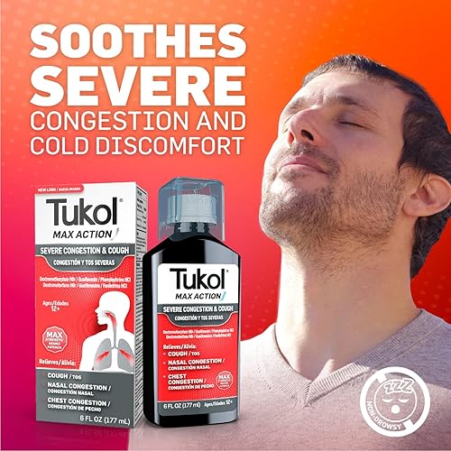 Miniatura 5 de TUKOL Kit de alivio total para el resfriado y la tos, medicina para la tos para adultos, niños, Family Max Action Supresor de tos severa
