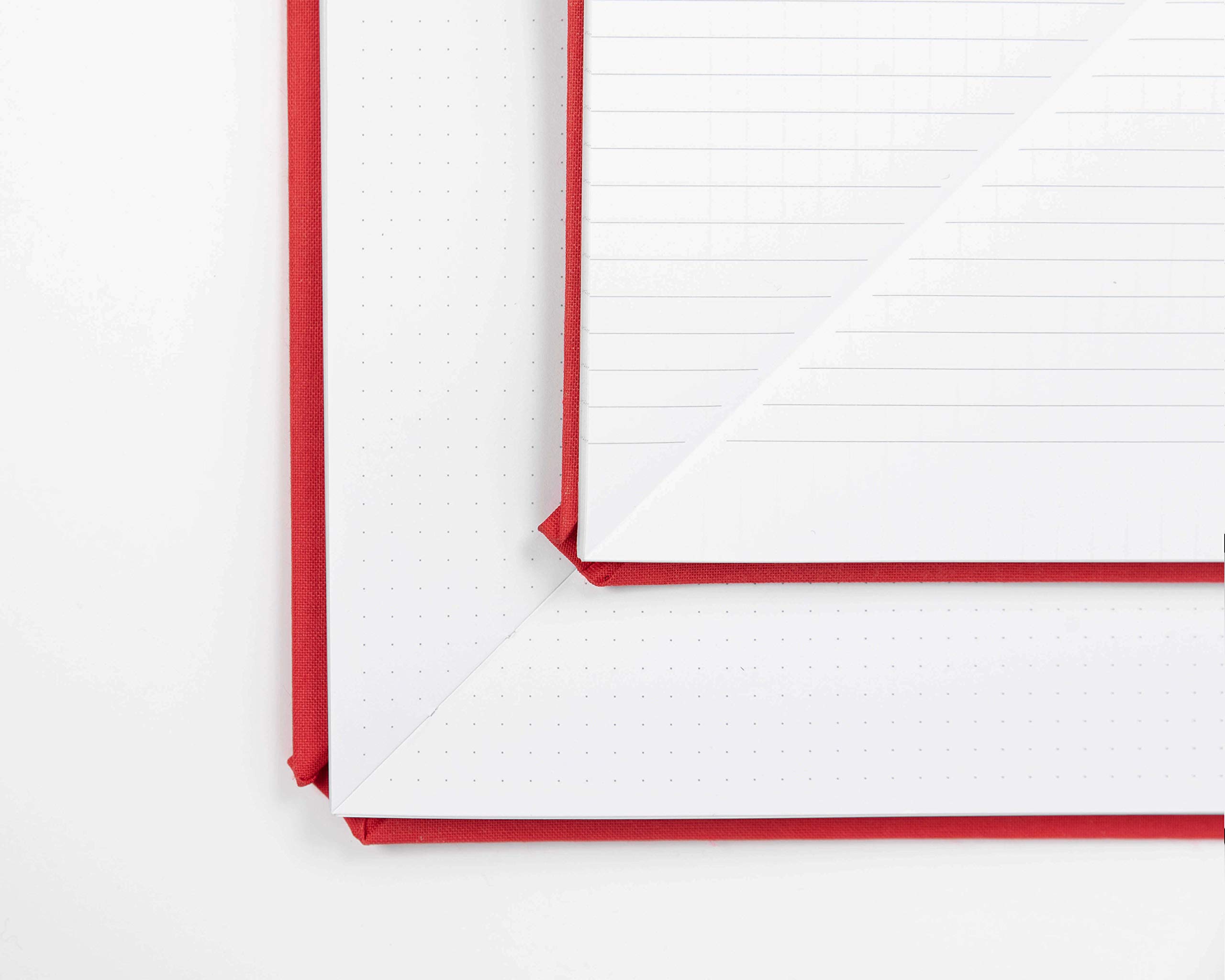 Einzigartiges Design – Stoff-Hardcover, Punktraster Dreieck-Notizbuch (rot).