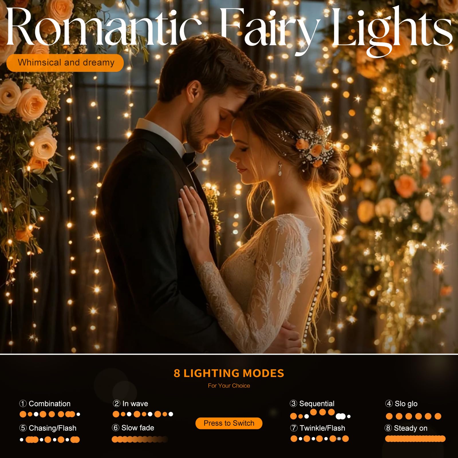 Rideau en tulle avec guirlandes lumineuses pour fêtes, rideaux transparents infroissables pour mariage, Halloween, fête prénatale, fête prénuptiale, anniversaire, danse, décoration d'intérieur