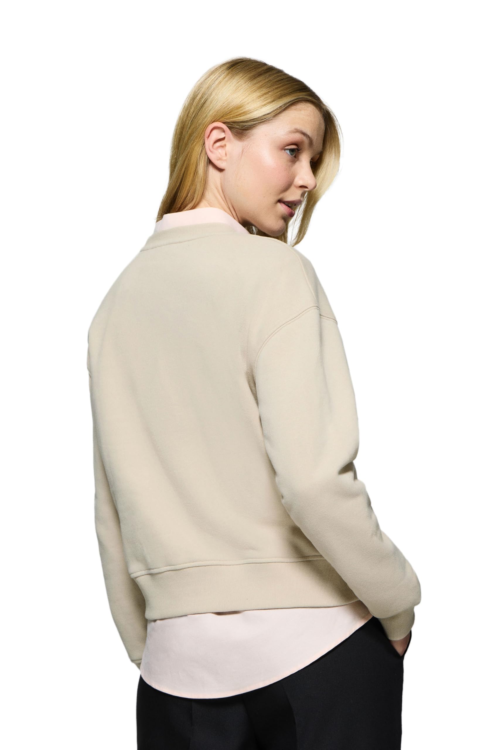 Polo Club Felpa di Scollo Tondo per Donna 100% Cotone - Maglia a Maniche Lunghe con Logo Ricamato
