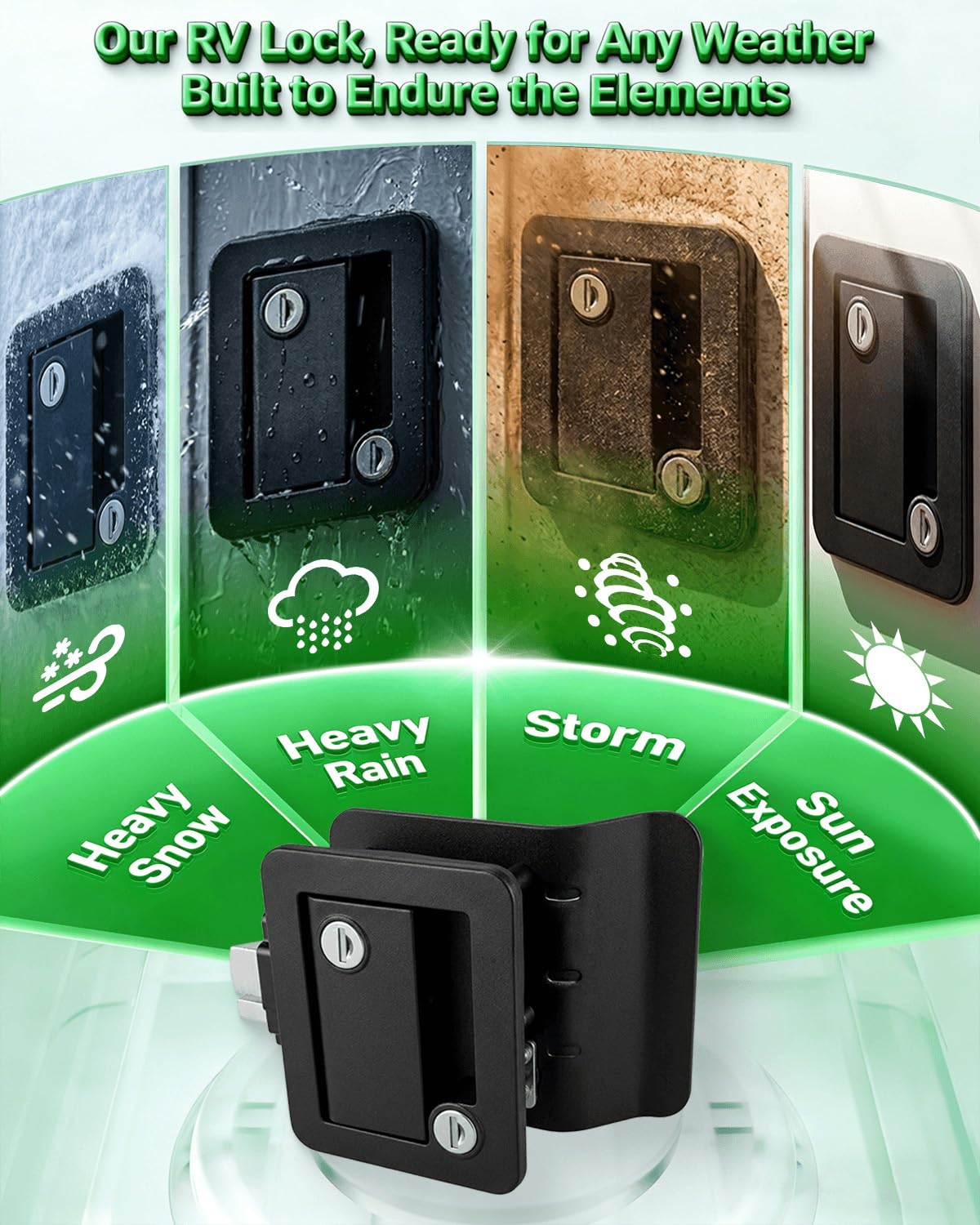 ZARIXOL RV Door Lock 100% Aluminum-Zinc Alloy with Paddle Deadbolt Black, Travel Door Lock for Travel Trailer Cargo Hauler, Includes 4 Universal Keys, Screwdriver, Mounting & Strike Plate - 5