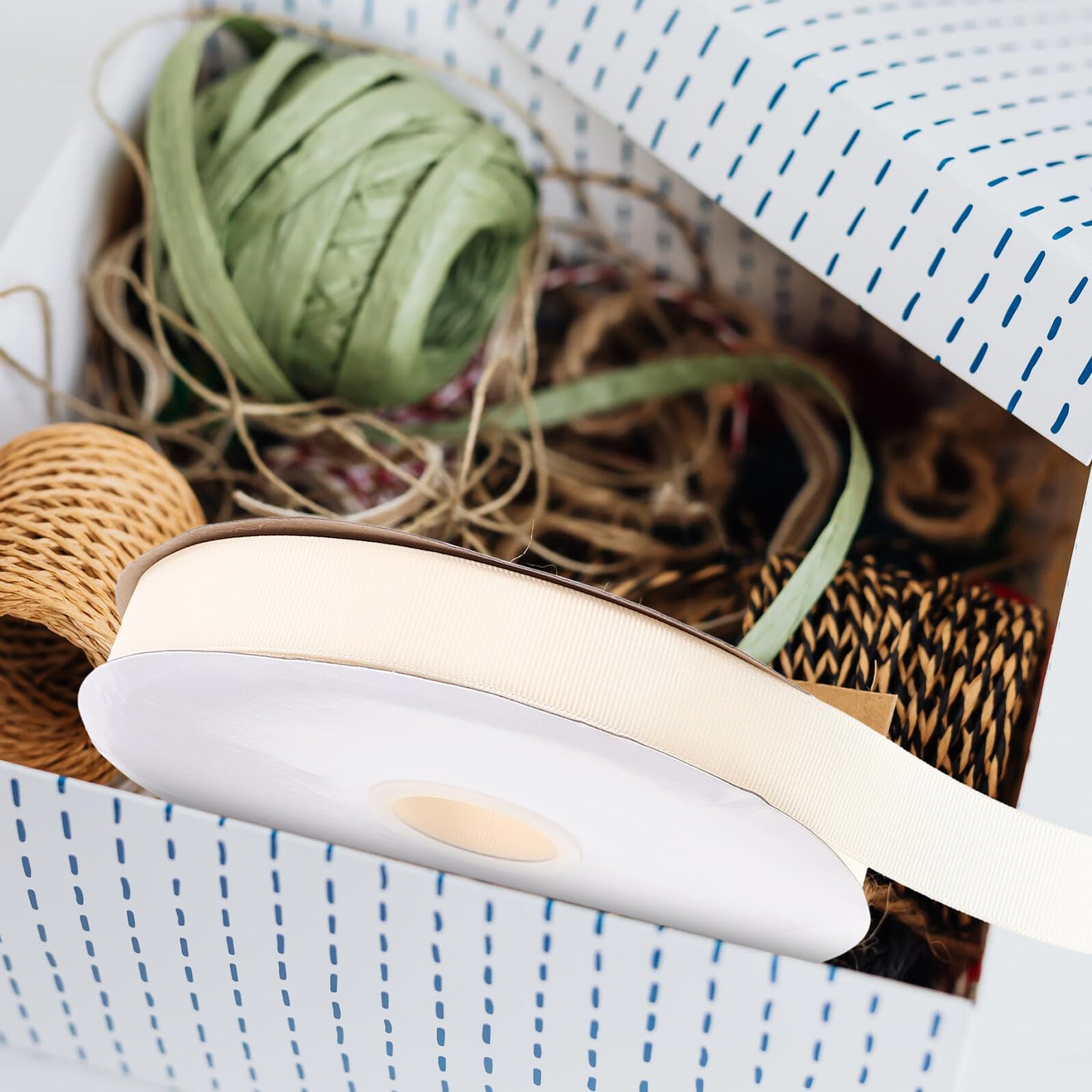 Breites Polyester webband Yards Lang Langlebiges Reißfestes DIY gurtband für Möbel Gartenstühle Taschen Vielseitig Einsetzbar zum Nähen und Basteln in Beige