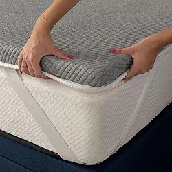 Pillow Top Casal Guldi Dream Espuma D50 Viscoelástica com Alça (5x138x188) Branco e Cinza