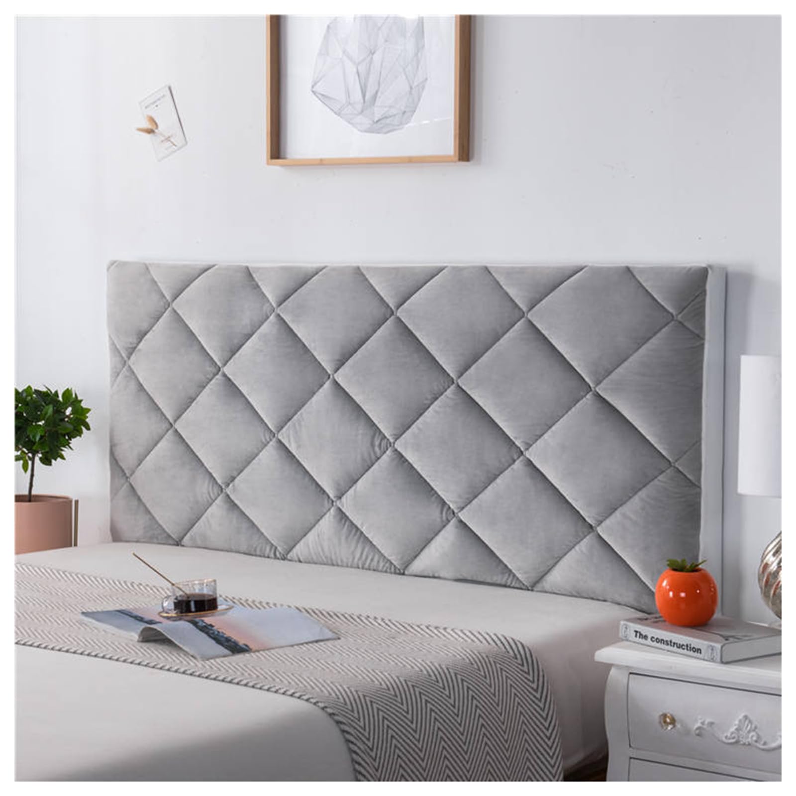 XJKH Headboard Cover for Beds - Padded Thicken Cotton Slipcover Protector | Dustproof Stretch Bed Head Covers for Twin Queen Full California King Size - Enhance Your Bed's Look!