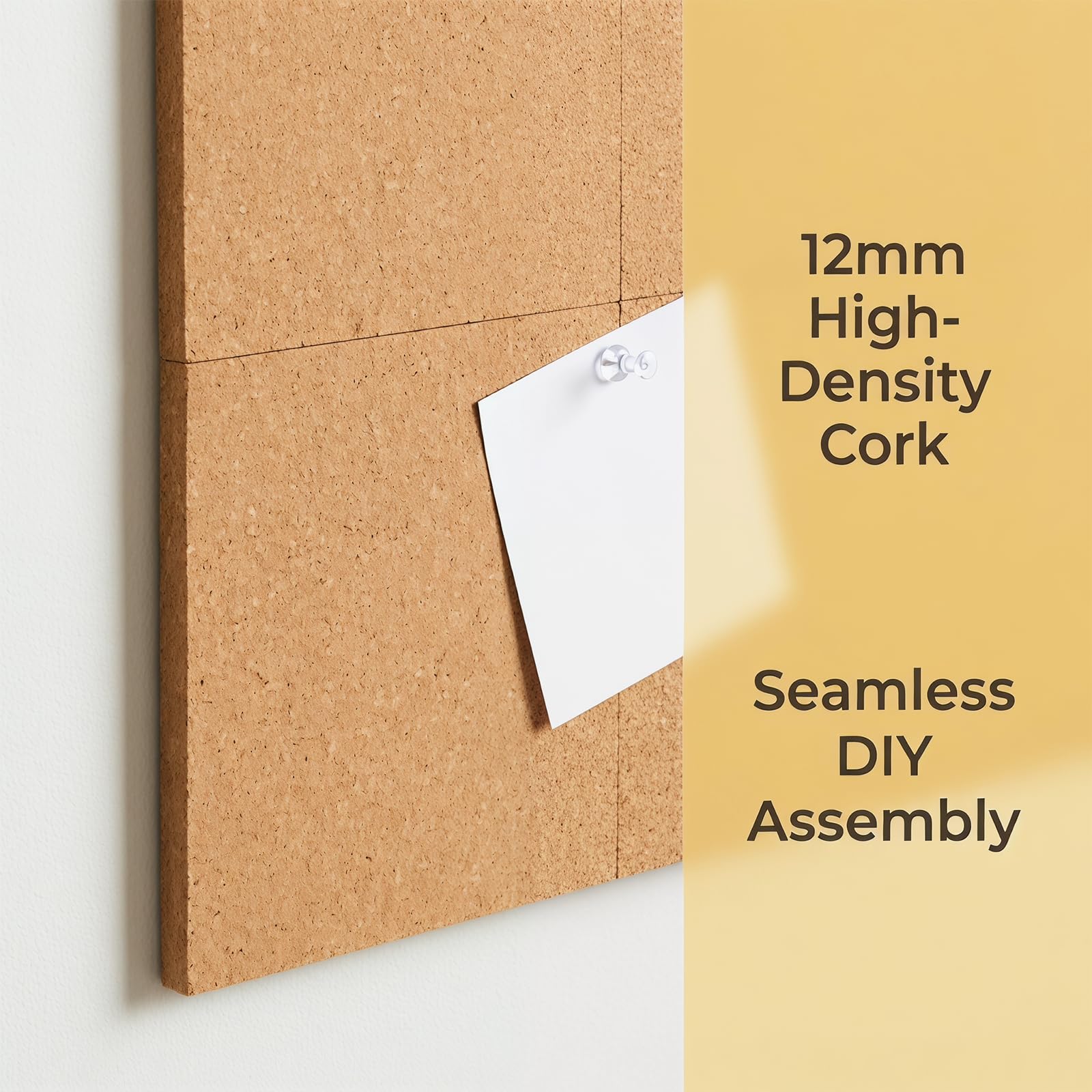 Pinnwand Kork 12mm stark, 60x60cm korkwand fotowand Selbstklebend