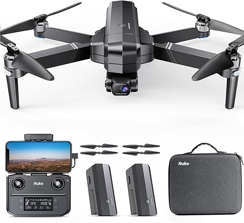 Ruko Dron F11Gim2 con cámara 4K para adultos transmisión de video HD de 3 km cuadricóptero Gimbal de 2 ejes con EIS antivibración con 2 baterías