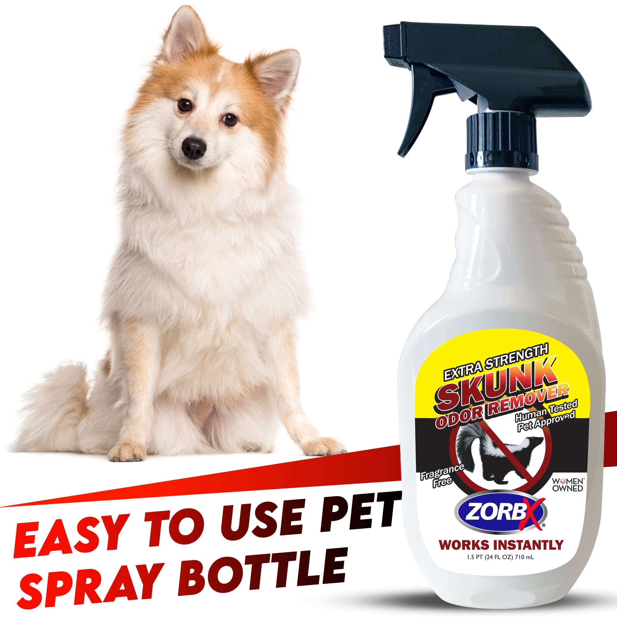 ZORBX Unscented Skunk Odor Remover Spray Fast Acting Skunk Smell