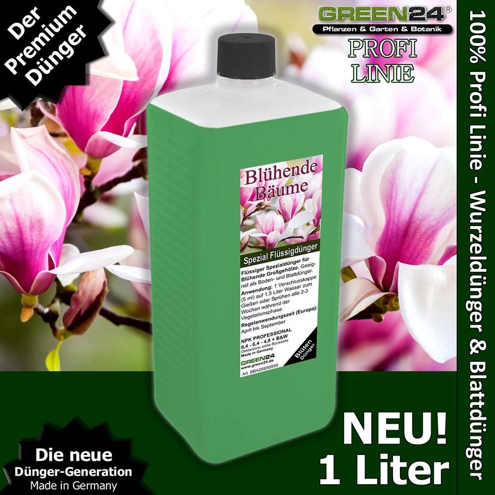 Nawóz do kwiatów XL 1 l pełny nawóz do kwitnących drzew NPK nawóz do magnolii, tulipanów, paulowni, drzewa trąbki, wiśni ozdobnych