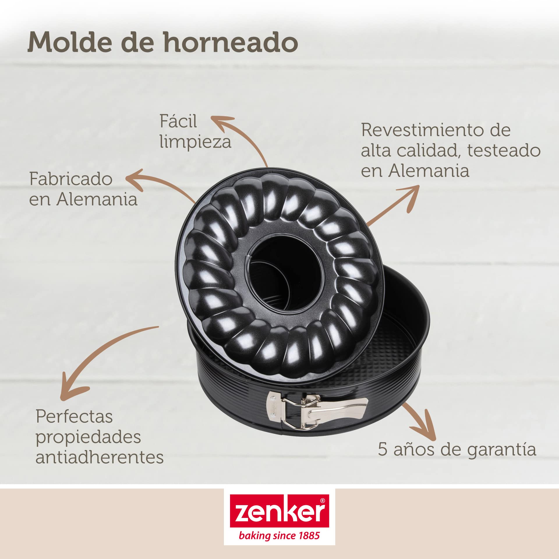 Zenker Set de Repostería, incluye 1 Molde Redondo Desmontable 24 cm, 1 Molde Rectangular 25 cm y 1 Molde Desmontable de 2 Fondos 26 cm…
