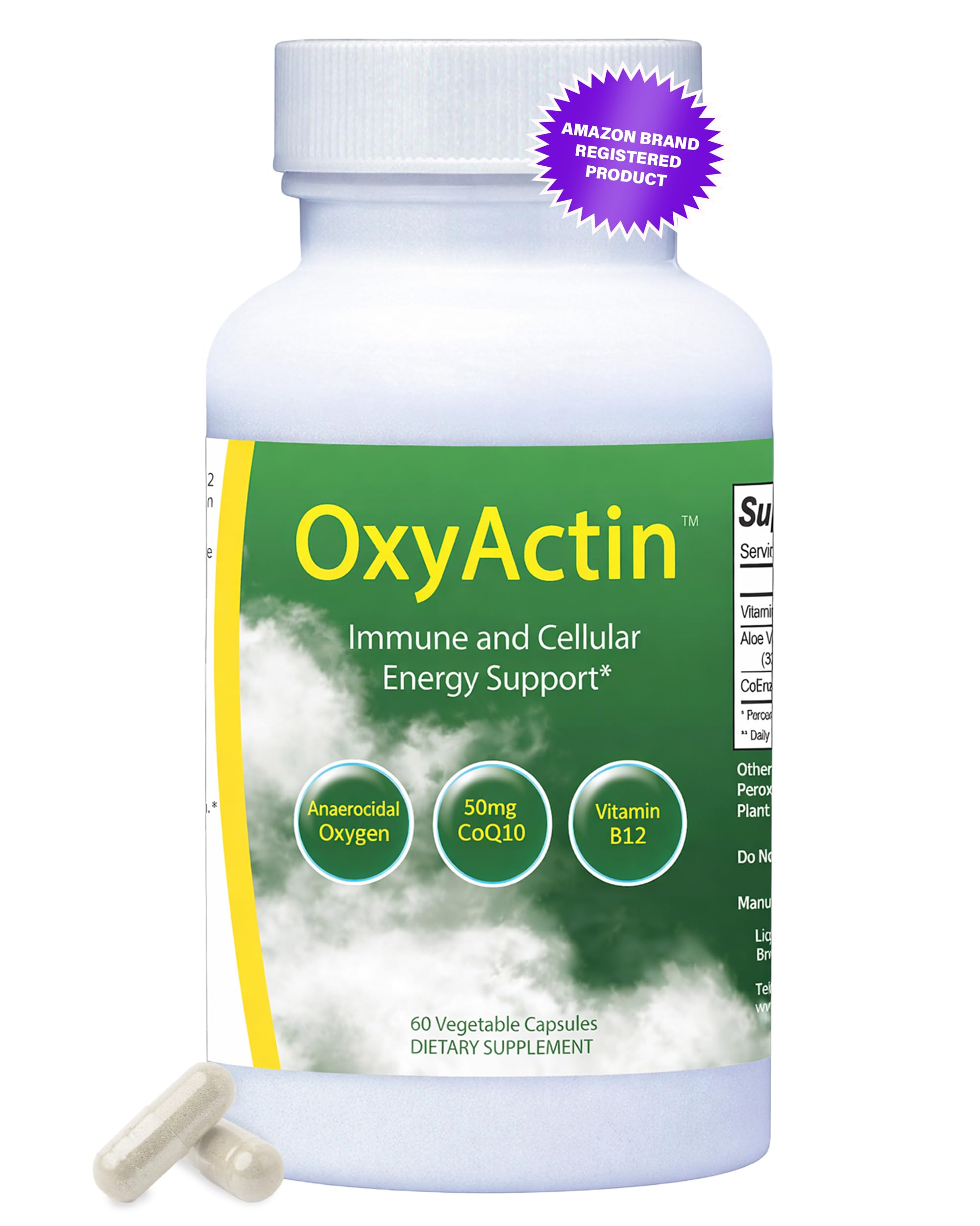 OxyActin Oxygen Supplement, 60 Vegetable Capsules