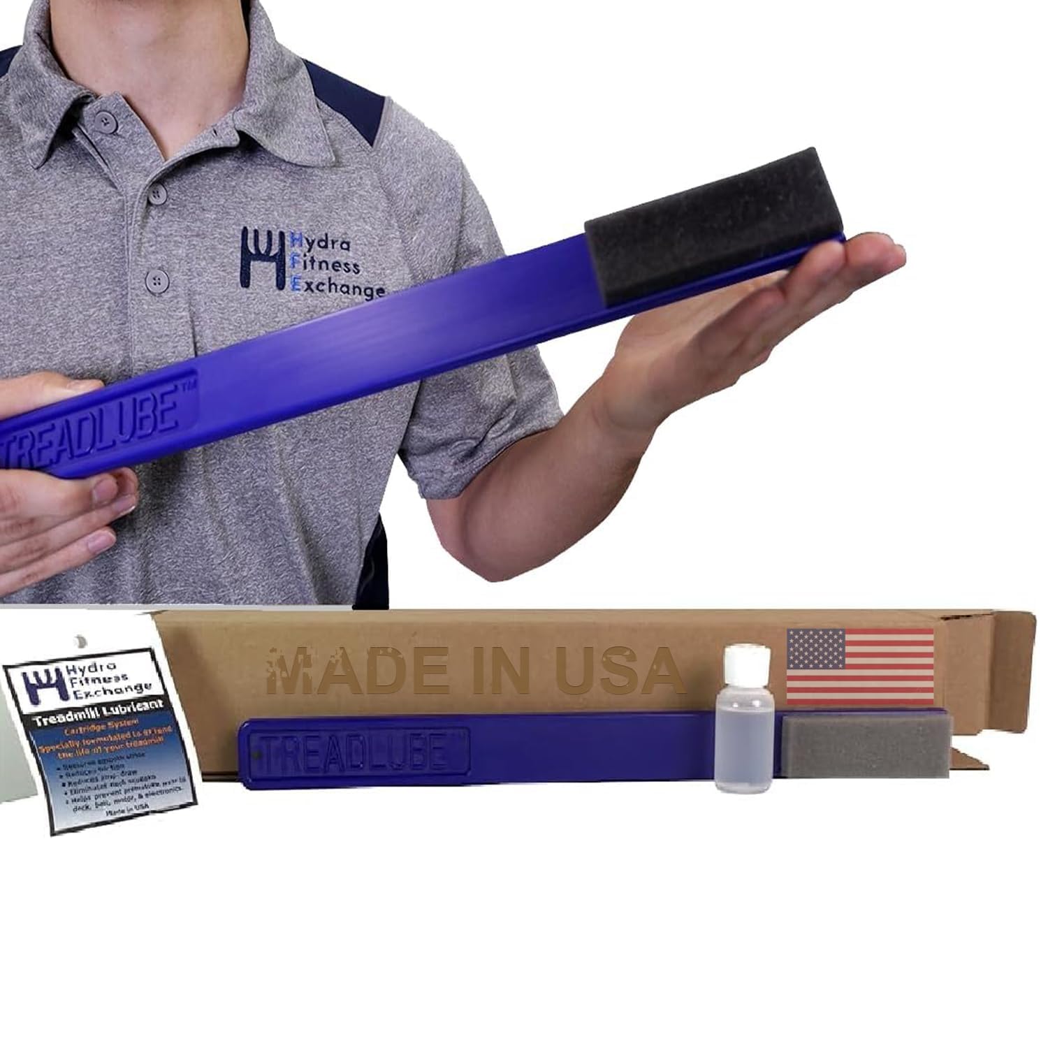 Hydra TreadLube Treadmill Walking Belt Lubricating Kit 100% Spirit Sole Fitness Silicone lube Tread Lube with 16" Applicator Reduces Friction Works with Most Treadmill