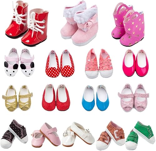 6 pares de zapatos de muñeca para muñecas de 14.5 pulgadas American Wellie Wishers Muñecas 100% Get Boots Doll Accesorios