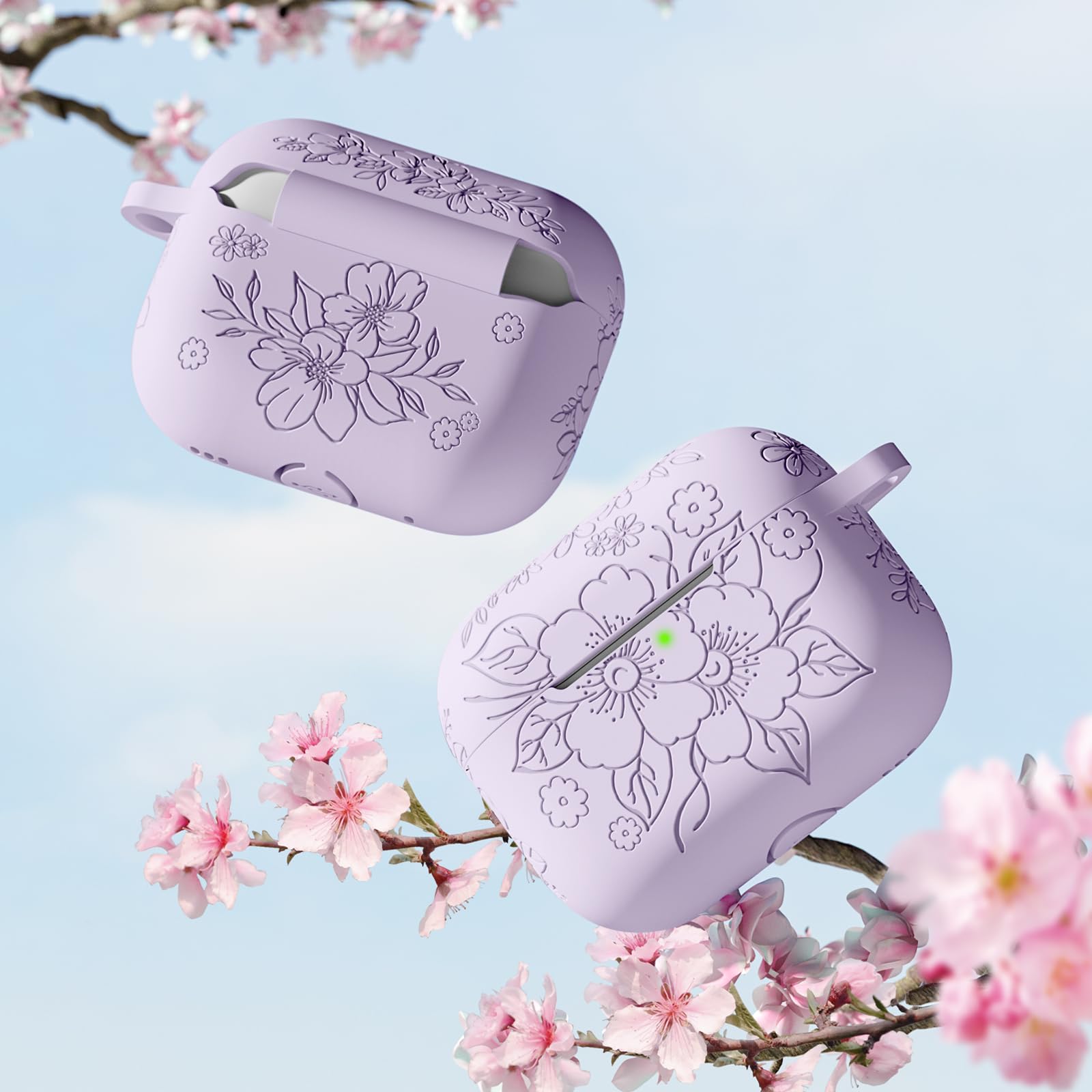 Amazon | IMIVIO フラワー刻印ケース Airpods Pro第2世代ケース対応