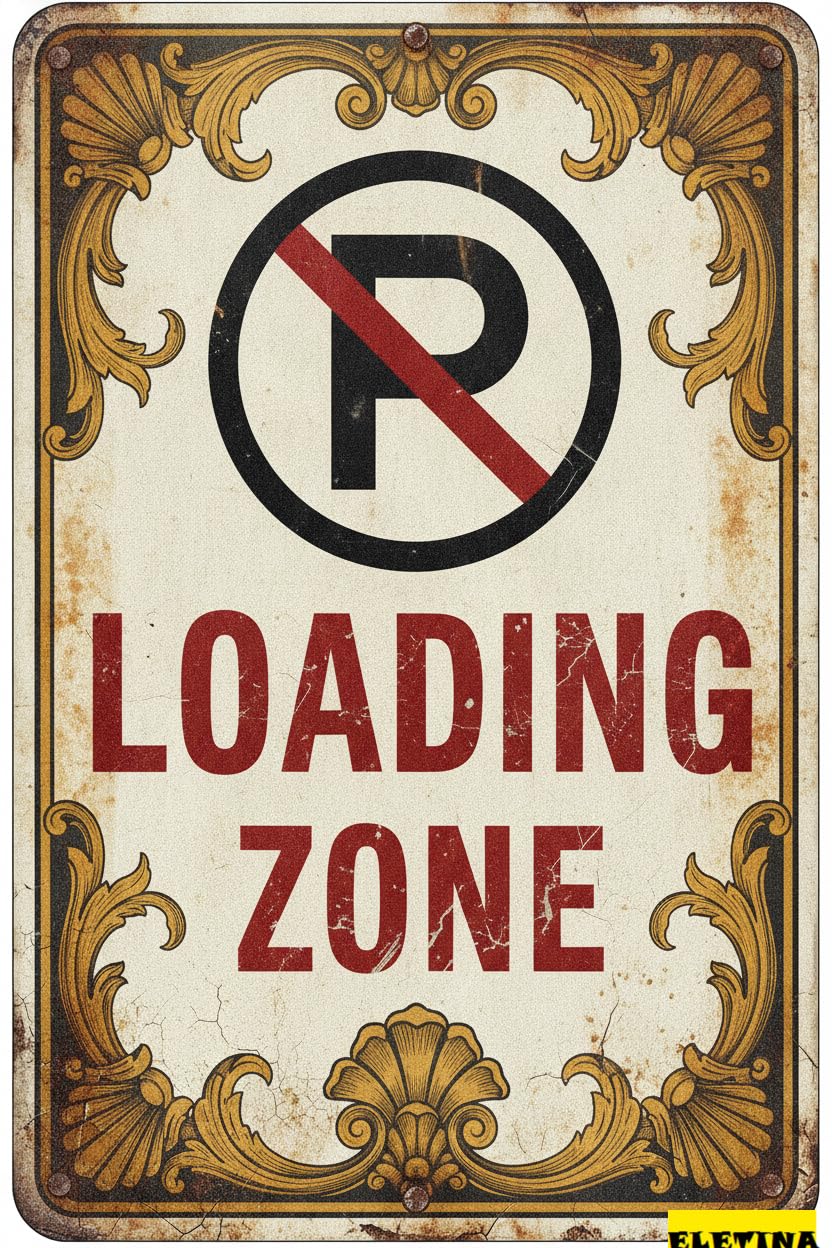 Personalized Sign for Man Cave No Parking Loading Zone Metal 8x12in With Holes Private Property Decorative