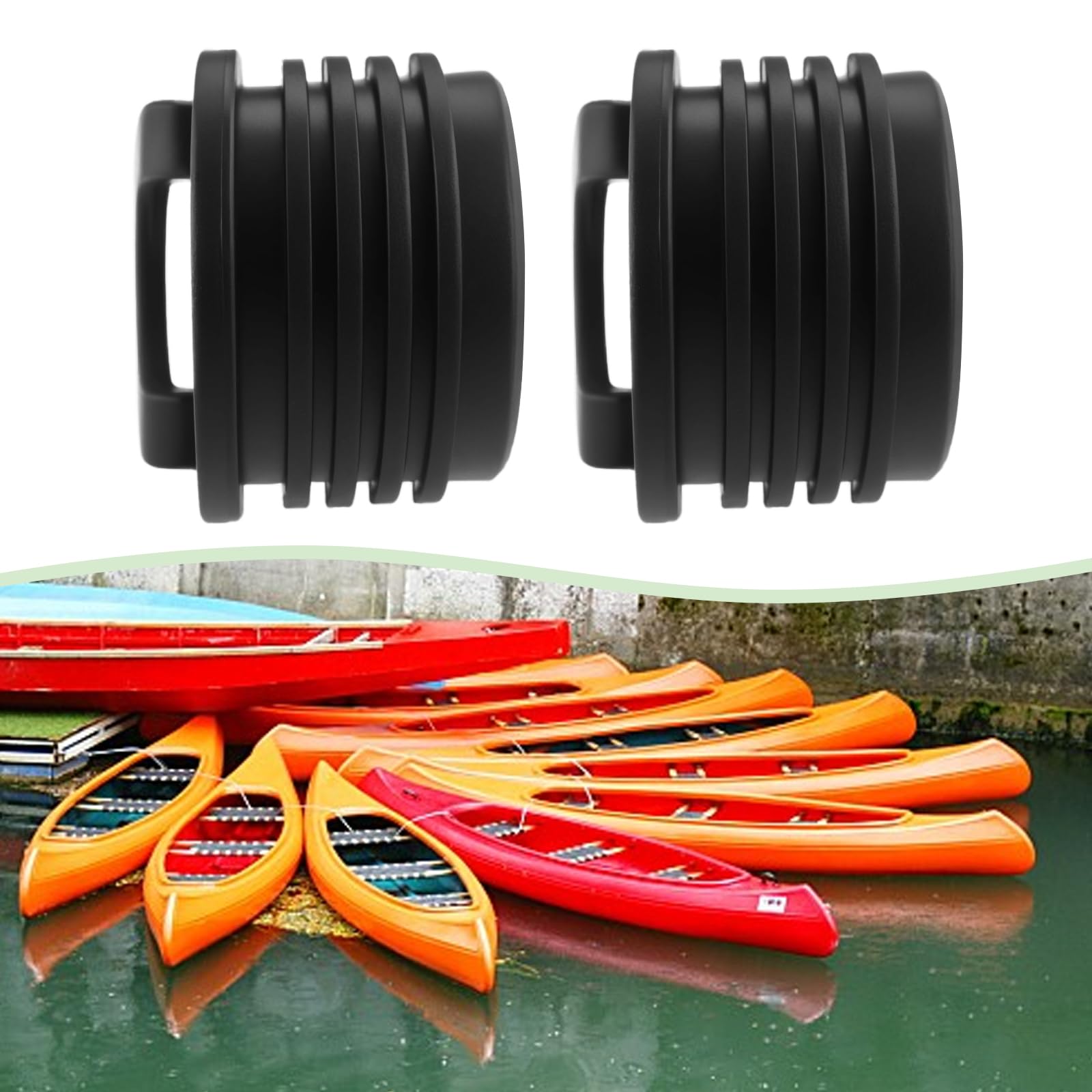 Create idea 16 Tapones de Drenaje de Goma Blanda para Kayak Canoas Barcos de Pesca Botes Inflables 40 X 27 Mm Color Negro