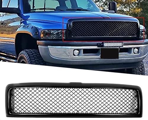 Rejilla compatible con Dodge Ram 1500 2500 3500 rejilla frontal de malla 1994 1995 1996 1997 1998 1999 2000 2001 2002