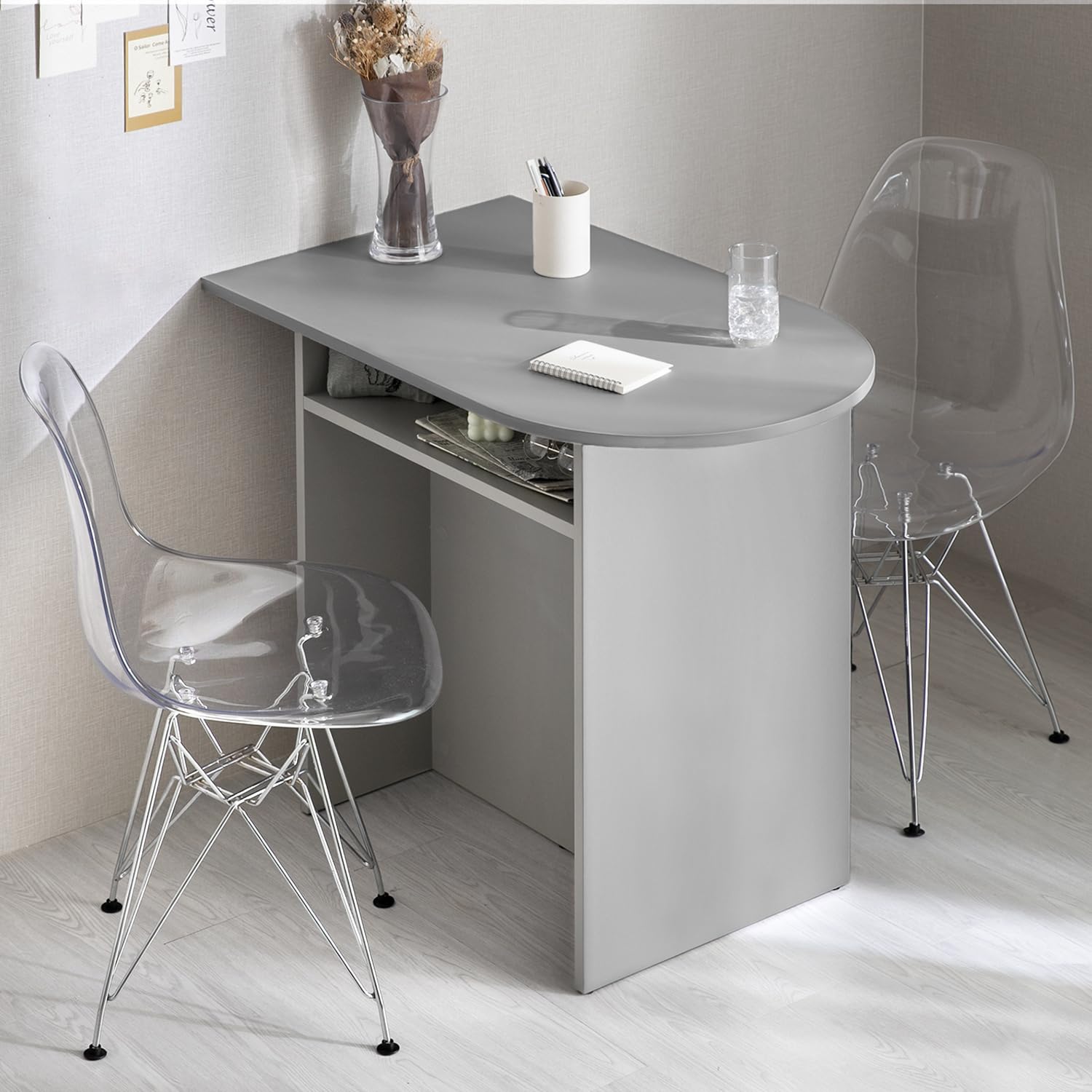 Amazon.co.jp: モダンデコ デスク 幅90cm 韓国風 マルチデスク 半円