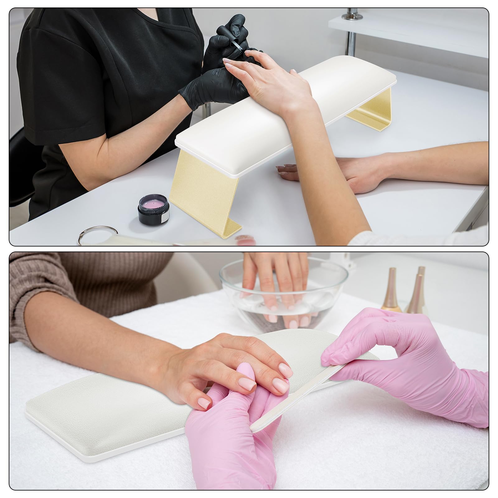 Coussin Ongle Repose Main, Repose-Bras pour Nails Tech,Cuir Coussin D'oreiller de Main Imperméable Repose-Ongles Support Pose Main pour Salon de Manucure