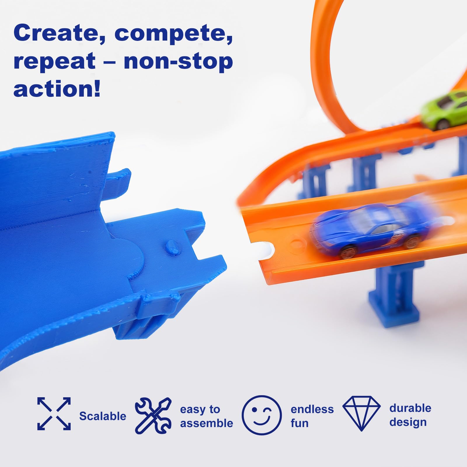 Conectores de pista 2 en 1 compatibles con Hot Wheels, extensiones adaptables para mejorar la diversión de la construcción de pistas Conectores de pista 2 en 1 compatibles con Hot Wheels, extensiones adaptables para mejorar la diversión de la construcción de pistas