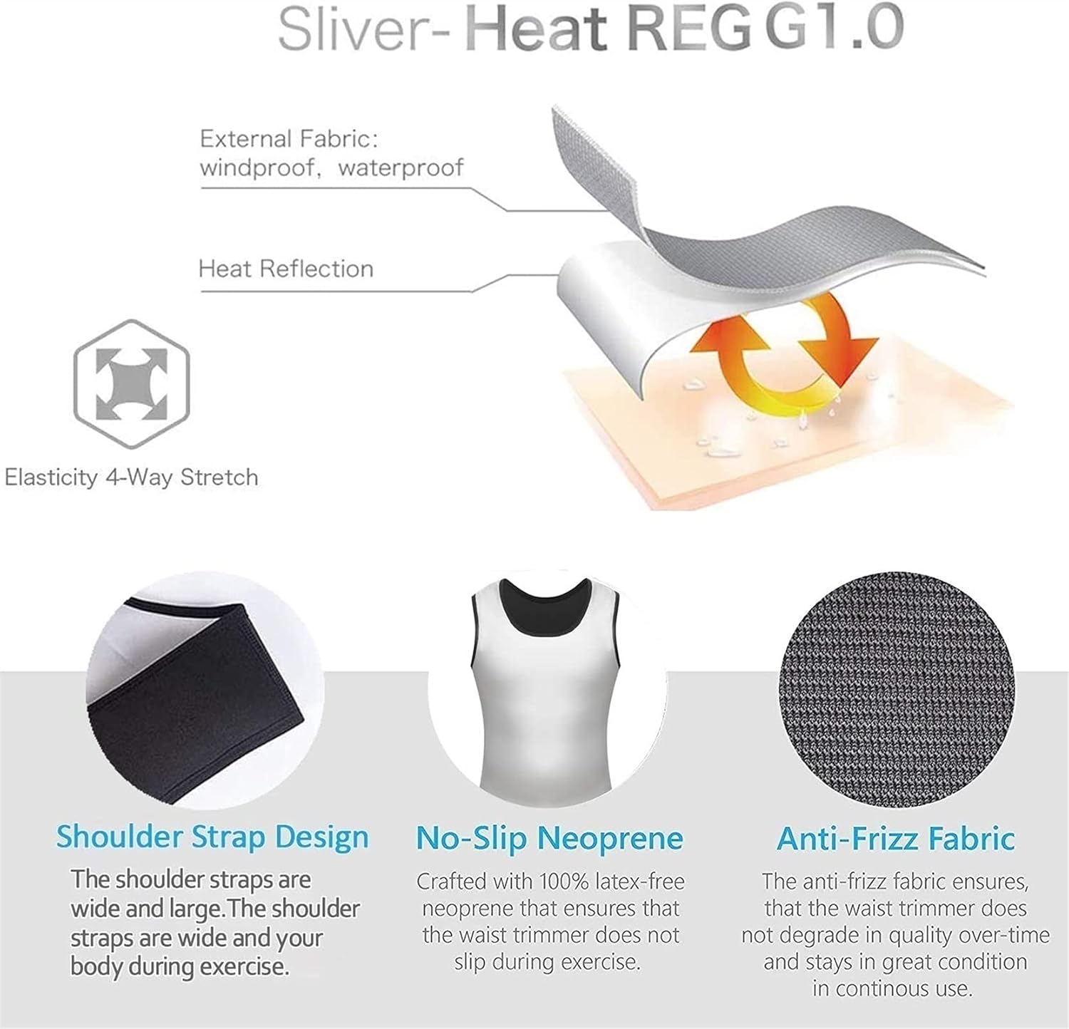 メンズ サウナベスト スリム スウェット ボディシェイパー 減量 圧縮サウナスーツ タンクトップ ウエストトレーナー ワークアウトシ