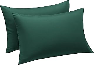 Aspire Homeware Pillow Cases 2 Pack – 100% Brushed Microfiber Emerald Pillowcases Super Soft Envelope Closure Pillow Cover (50x75cm)
