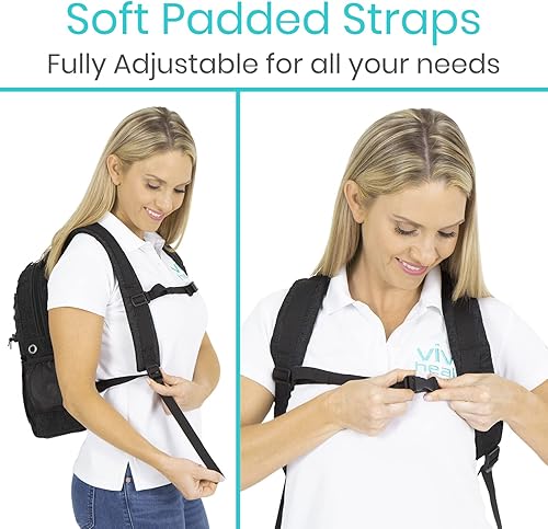 Miniatura 7 de Vive Bolsa de soporte para tanque de oxígeno, mochila cilíndrica portátil para silla de ruedas y andador, bolsa de accesorios de transporte