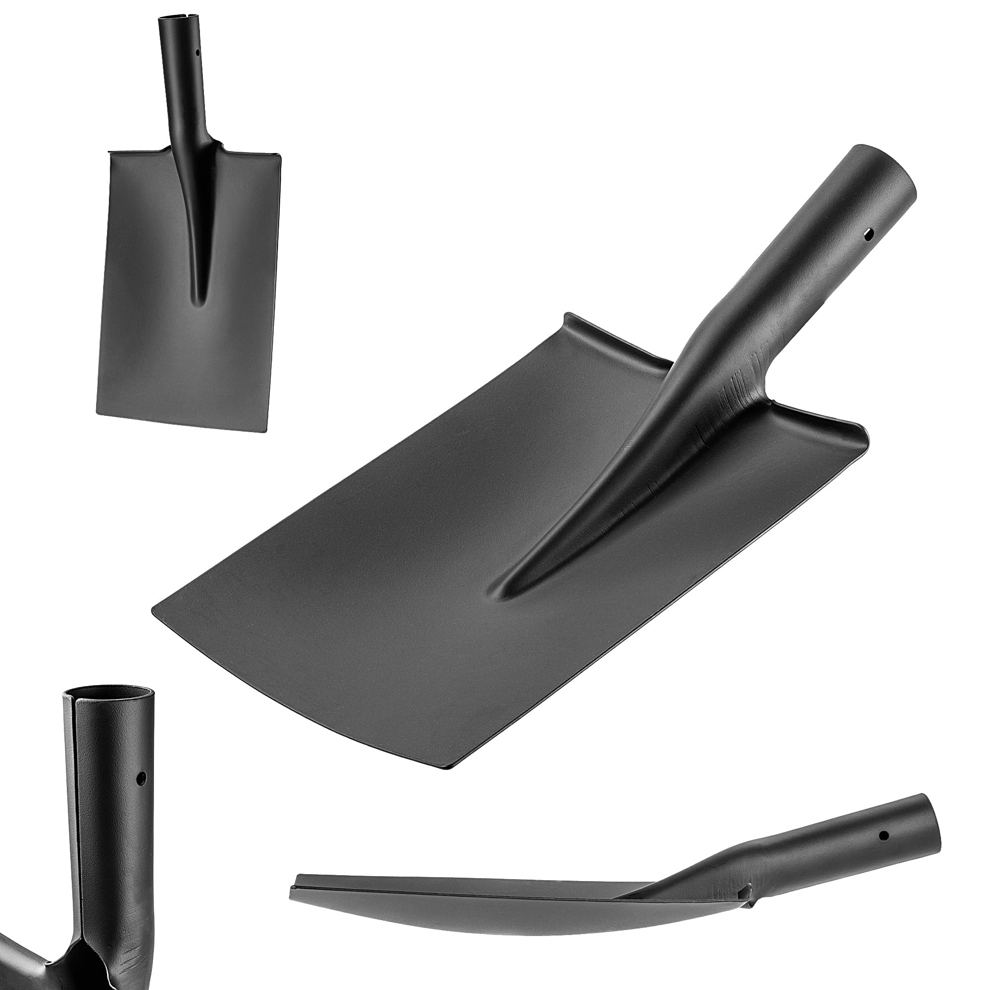 KADAX Gartenspaten ohne Griff, Robuster Spaten für Garten, Universelle Schaufel, Gartenschaufel ohne Stiel, Spatenschaufel aus Stahl, Sandschaufel (Schwarz 40,5x20 cm)