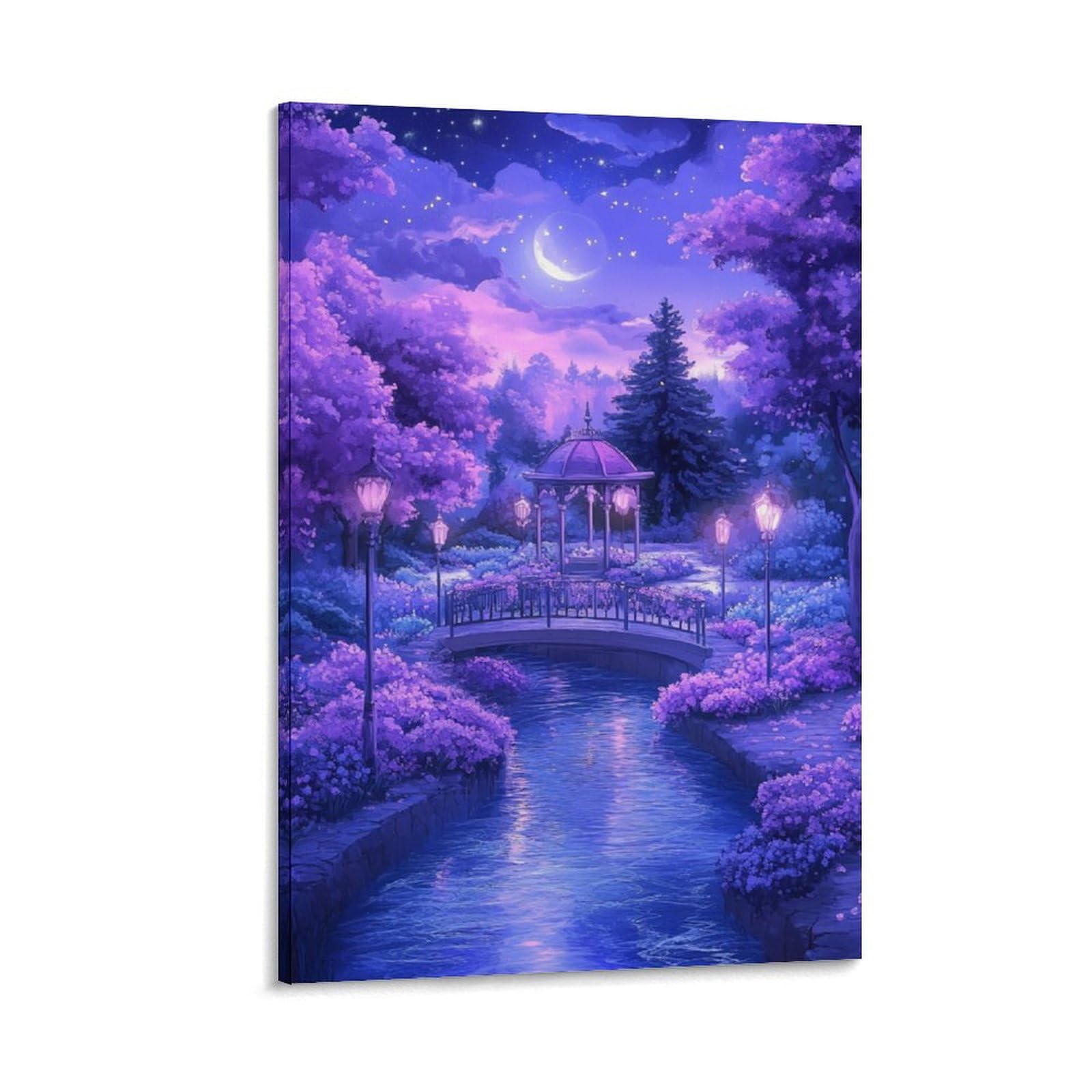 GAOYUCHUN Beautiful Purple Flower Field Canvas for Home Decor Home Decor Wall Decor Paintings Pictures Artwork Print Home Decor 12x18inch(30x45cm)