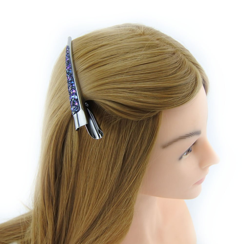 Meilliwish Elegant Beautiful Gem Wedding Hair Pin Hair Clip for Women Girls 1 PCS(A100)(White) - Image 4