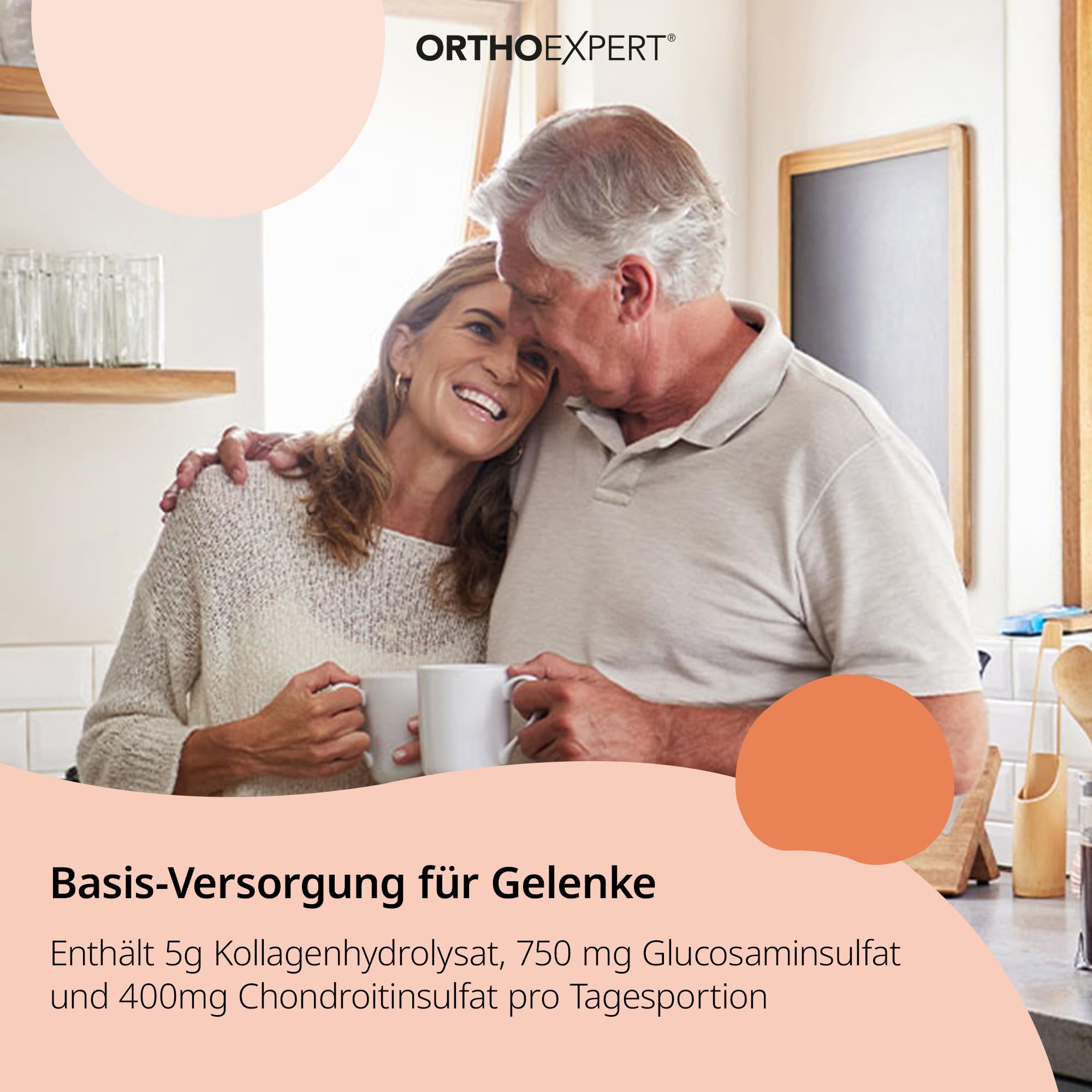 Gelenknahrung Trinkgranulat 30 x 8g - Mit Glucosaminsulfat, Chondroitinsulfat, Kollagenhydrolysat & Vitamin C - Fruchtgeschmack