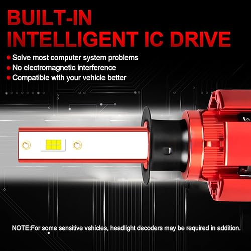 Miniatura 3 de Compatible con bombillas LED Ford Focus para faros delanteros 2012-2018, haz alto H1+H11H9 bombillas LED de haz bajo, 500% brillo, 80 W, 38000