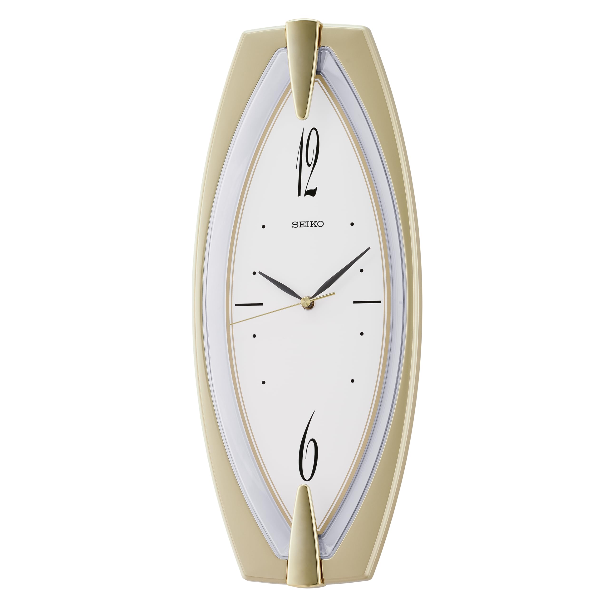 Seiko Modern Oval Battery Wall Clock Silent Sweep Seconds QXA342T