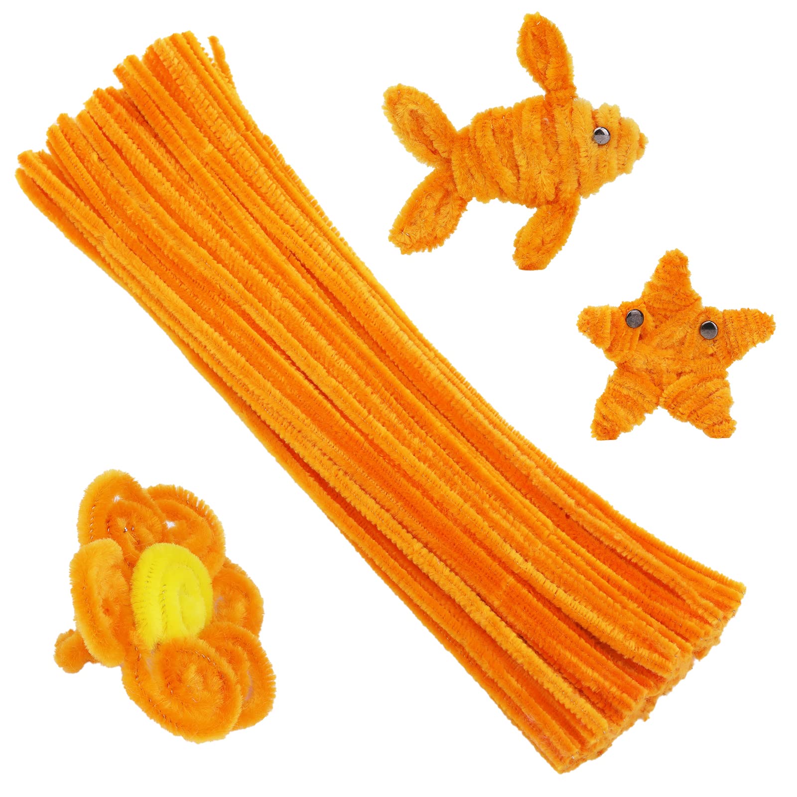  100 Stück Chenilledraht Pfeifenreiniger, Orangefarben, ideal für Handwerker und Dekorationen
| Chenilledraht Pfeifenrei