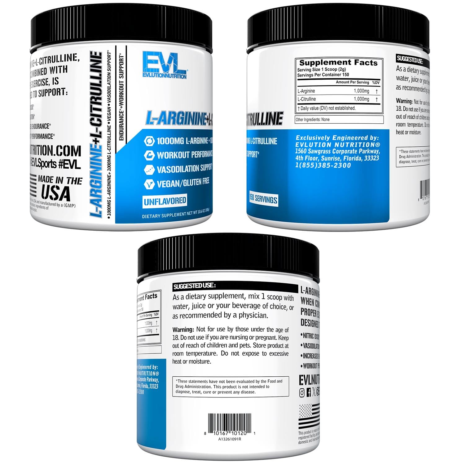 Evlution EVL L-Arginine & L-Citrulline Nitric Oxide Powder - 150 Servings — Amazon image 9