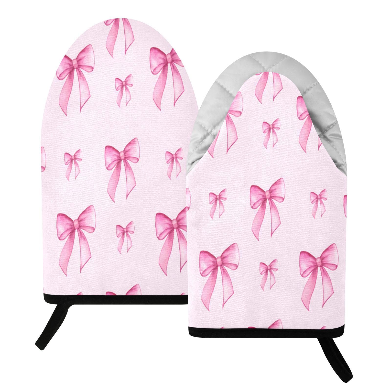 BURSTDDY Bows Oven Mitt,Heat Resistant Kitchen Mitts for Cooking