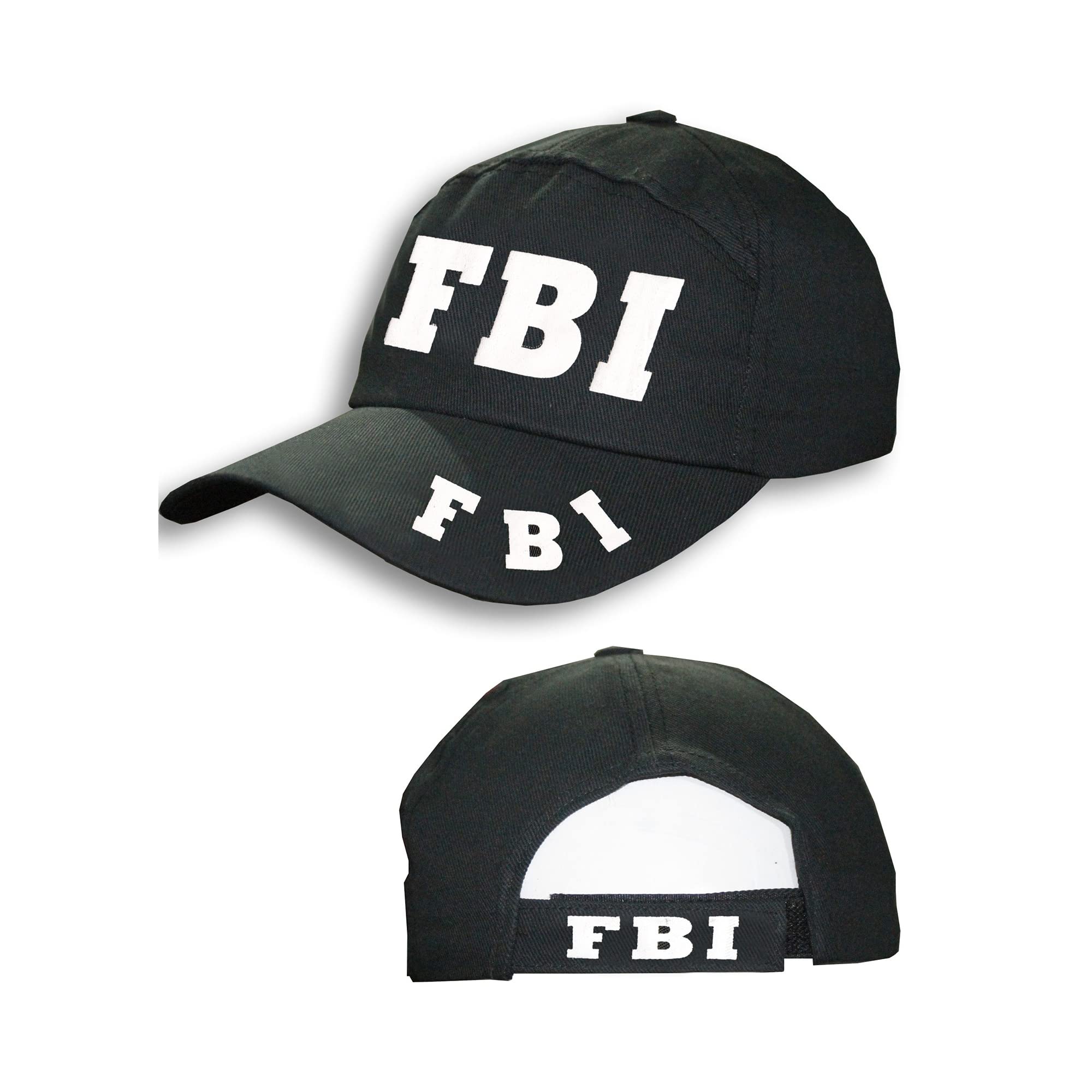 The Fancy Dress® New Adult Unisex Hats Bowler Trilby Gangster Santa Chef Pirate Cowboy Sailor Visor Rainbow Captain Hat Theme Party Accessory (FBI Hat)